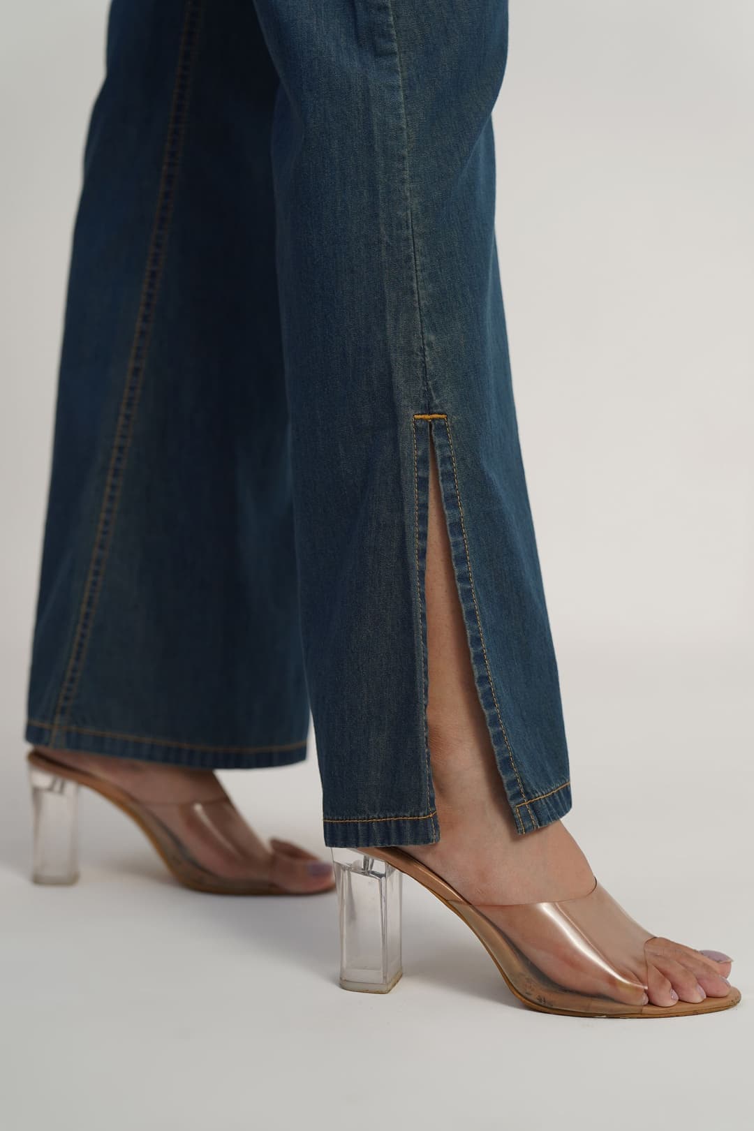 Belted Workwear | Rinse Wash Denim Jumpsuit with Belt - Image 4