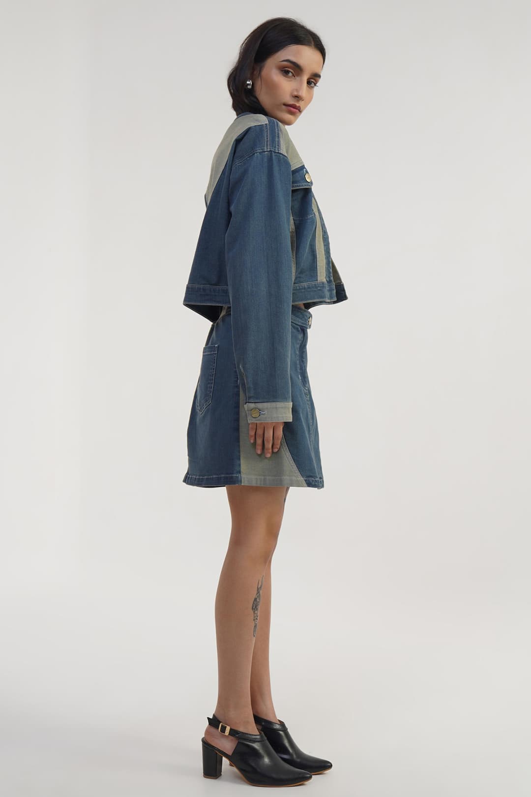 Tint patch | Dual Tone Women's Denim Jacket - Image 1