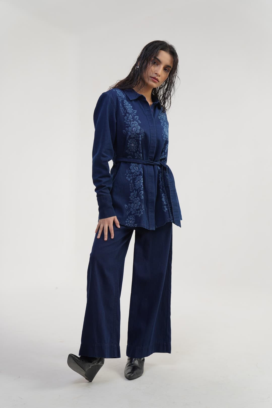 Crystal Drift | Women's Denim Shirt - Image 1