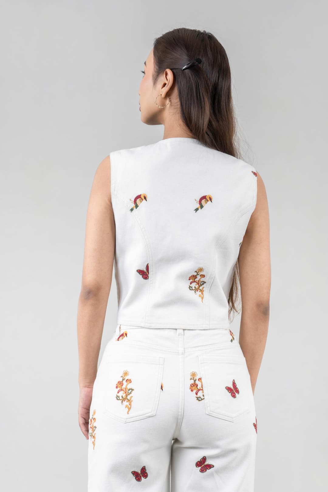 Nature Muse | Women's Embroidered Vest Coat - Image 5