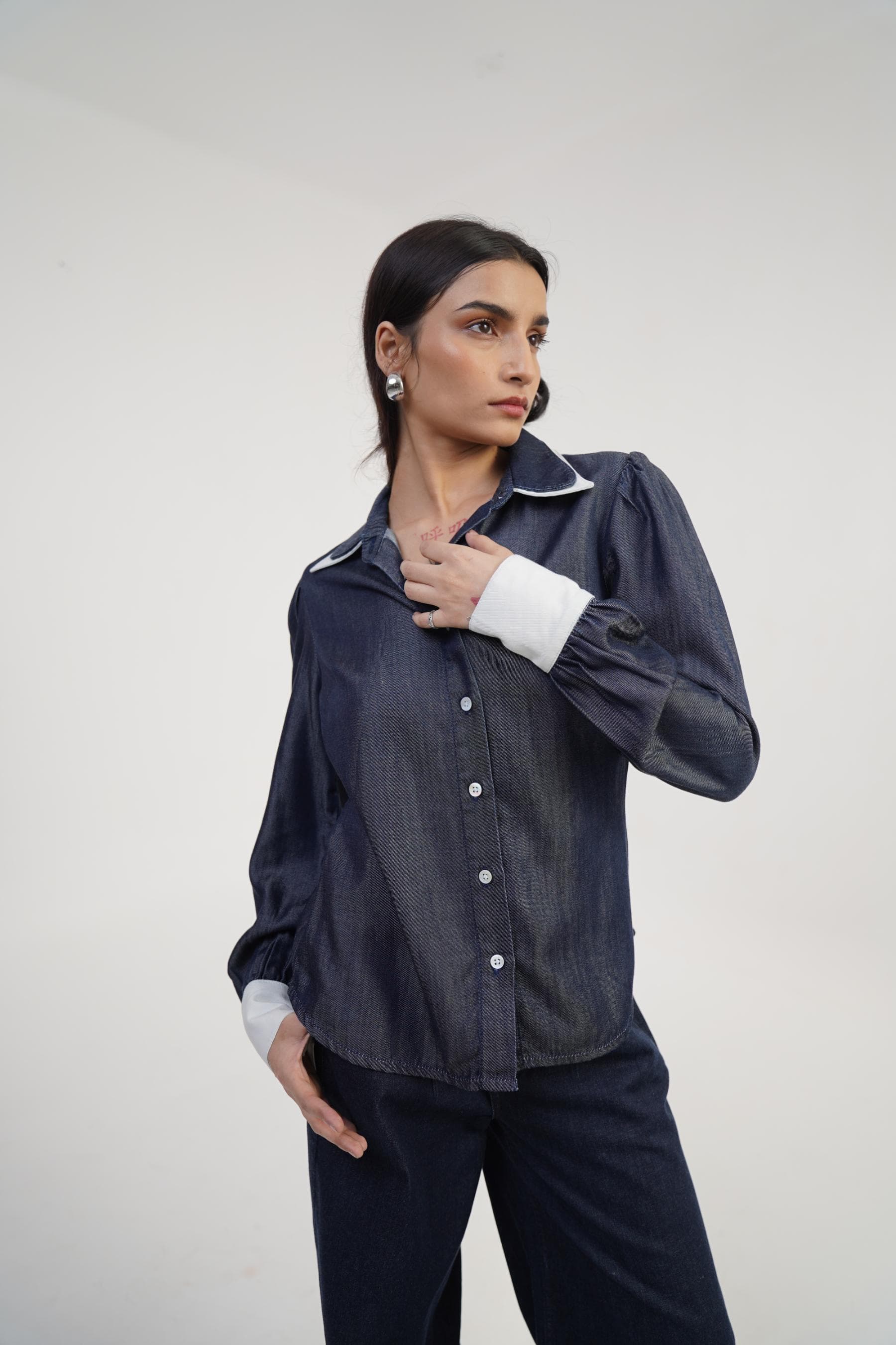 Twill Contrast | Women's Denim Shirt