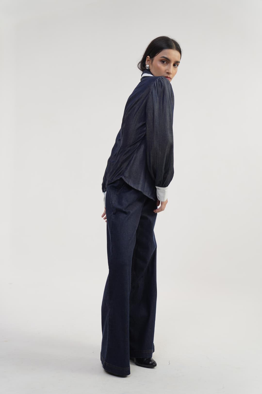 Twill Contrast | Women's Denim Shirt - Image 3