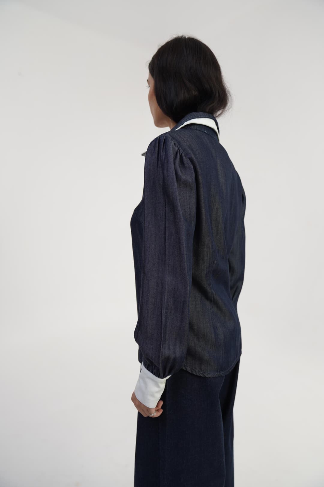 Twill Contrast | Women's Denim Shirt - Image 5