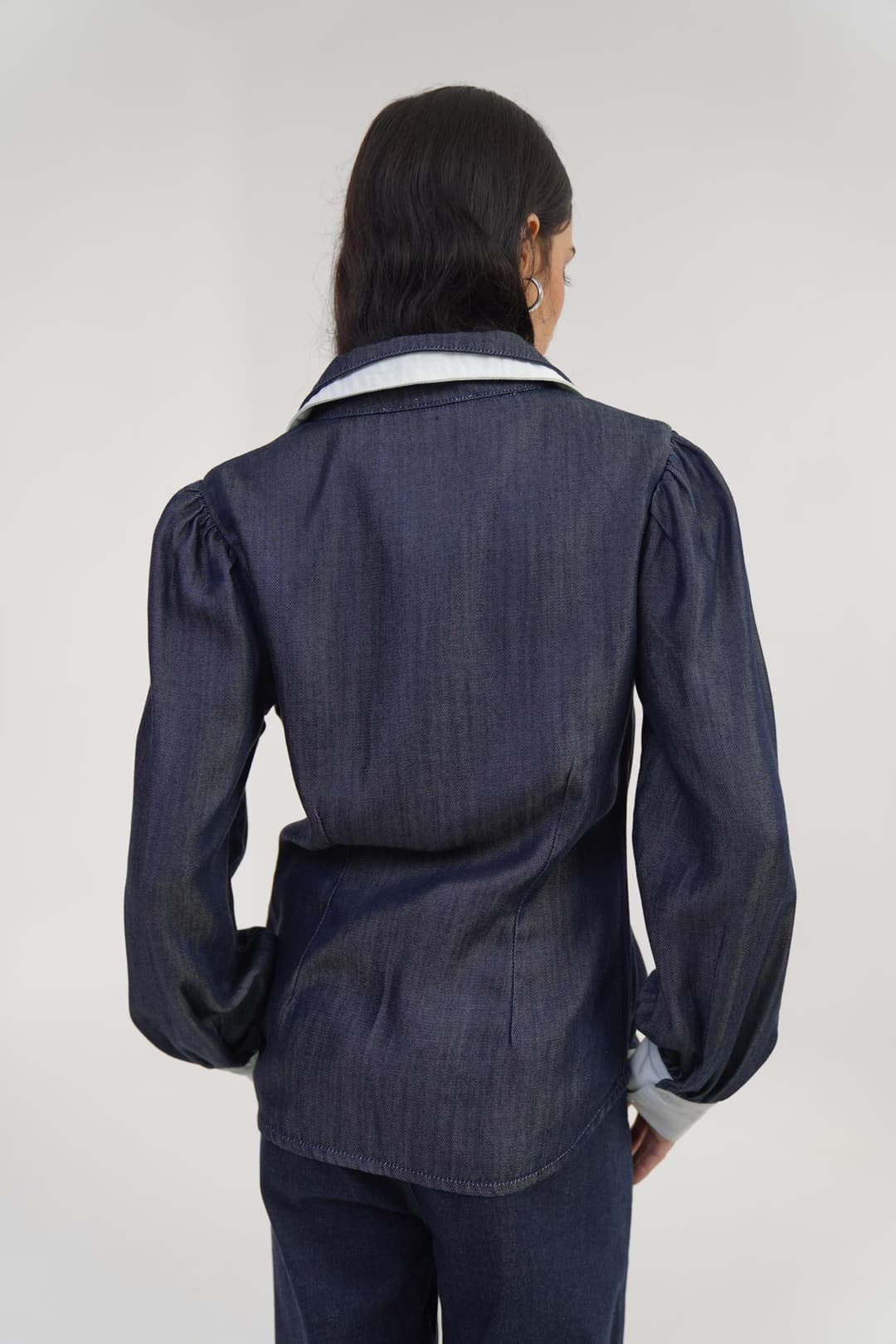 Twill Contrast | Women's Denim Shirt - Image 6