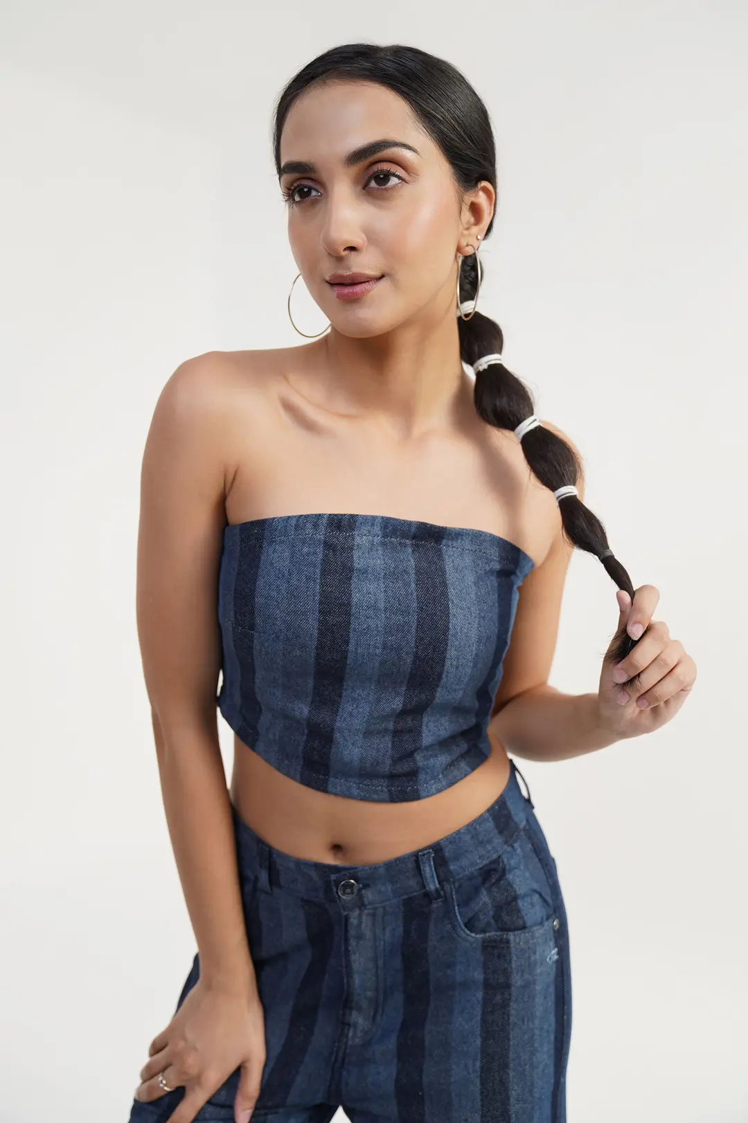 Pixel Pastel | Cropped Denim Top