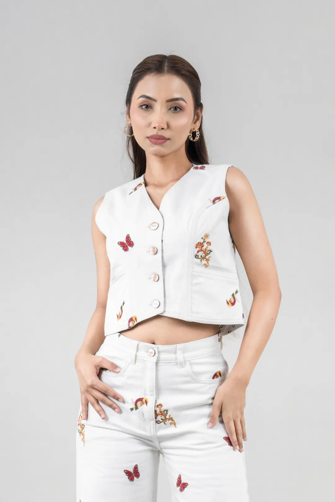 Nature Muse | Women's Embroidered Vest Coat