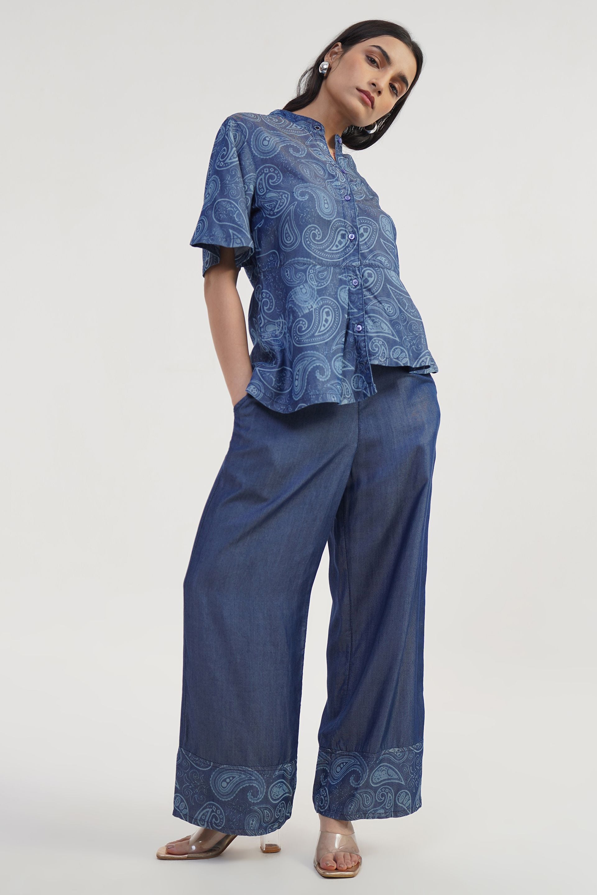 Tencel Boho  Paisley | Tencel Denim Laser printed