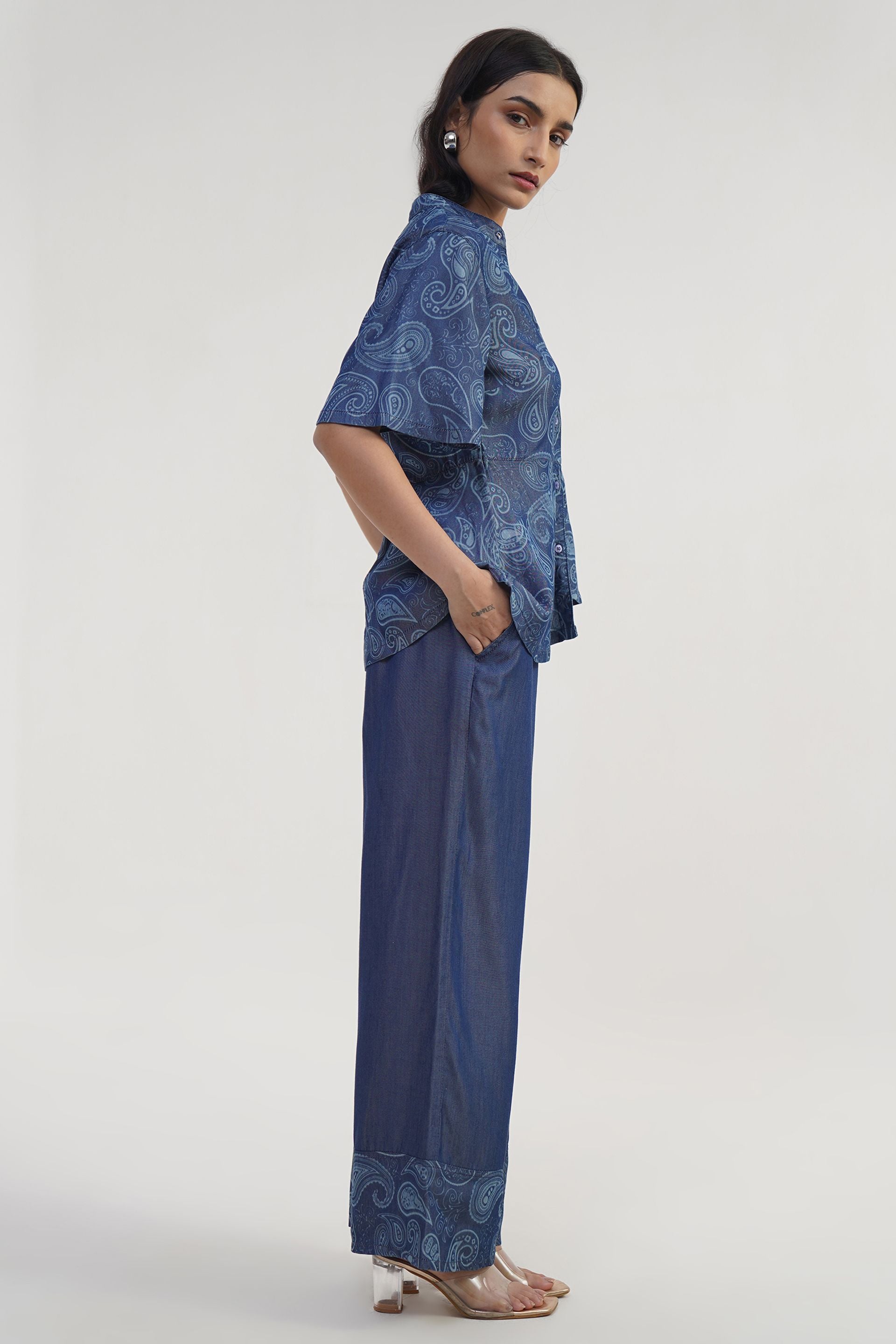 Tencel Boho  Paisley | Tencel Denim Laser printed