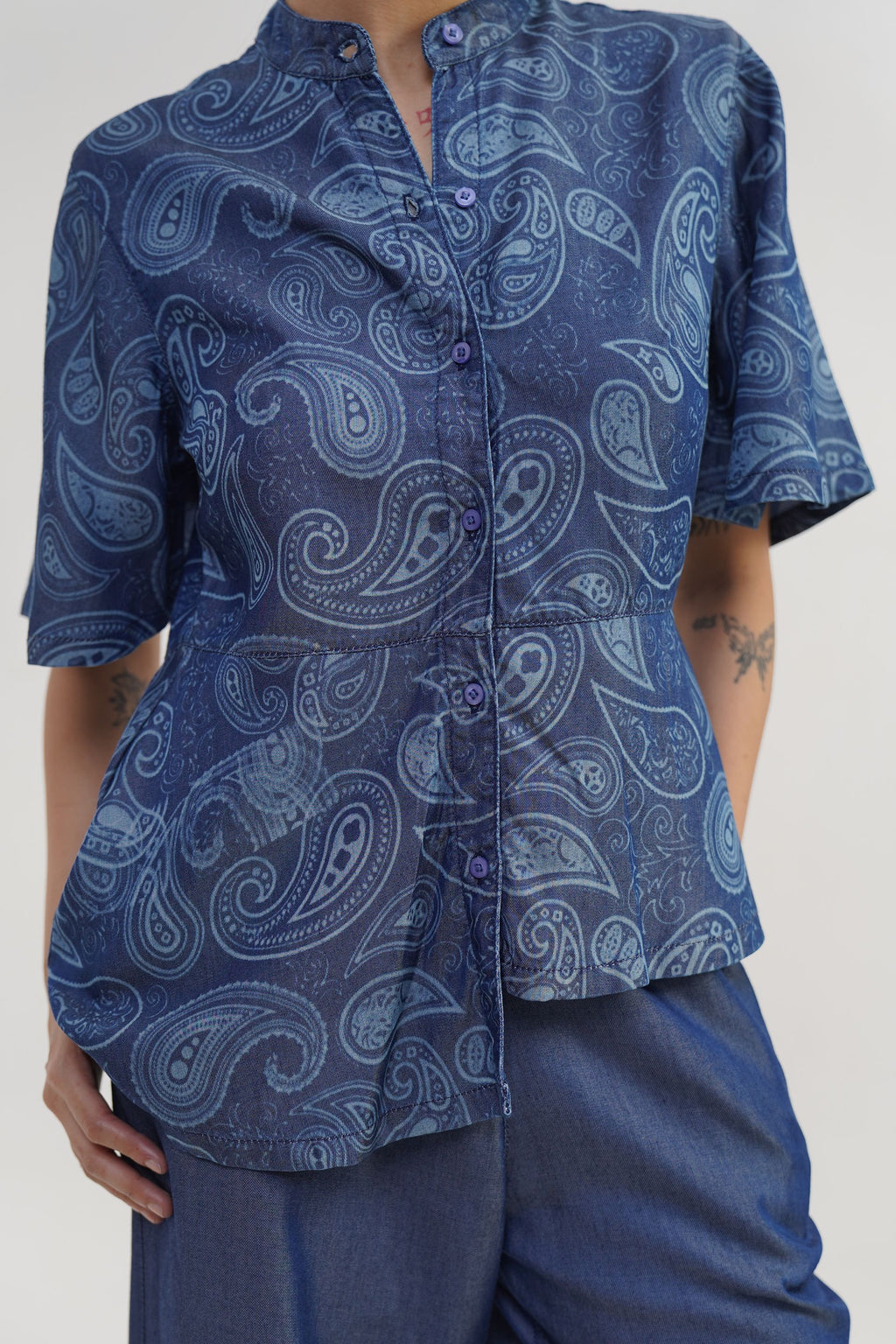 Tencel Boho  Paisley | Tencel Denim Laser printed