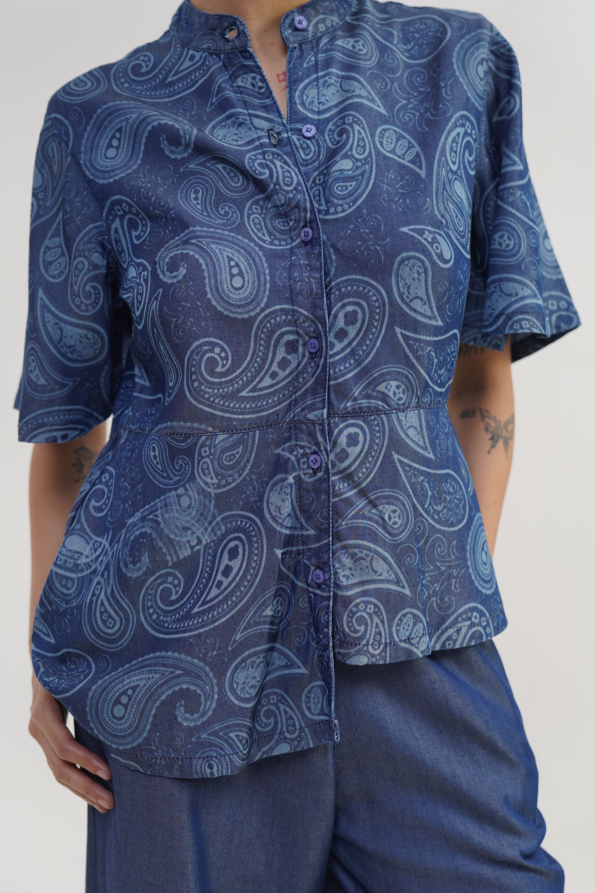 Tencel Boho  Paisley | Tencel Denim Laser printed