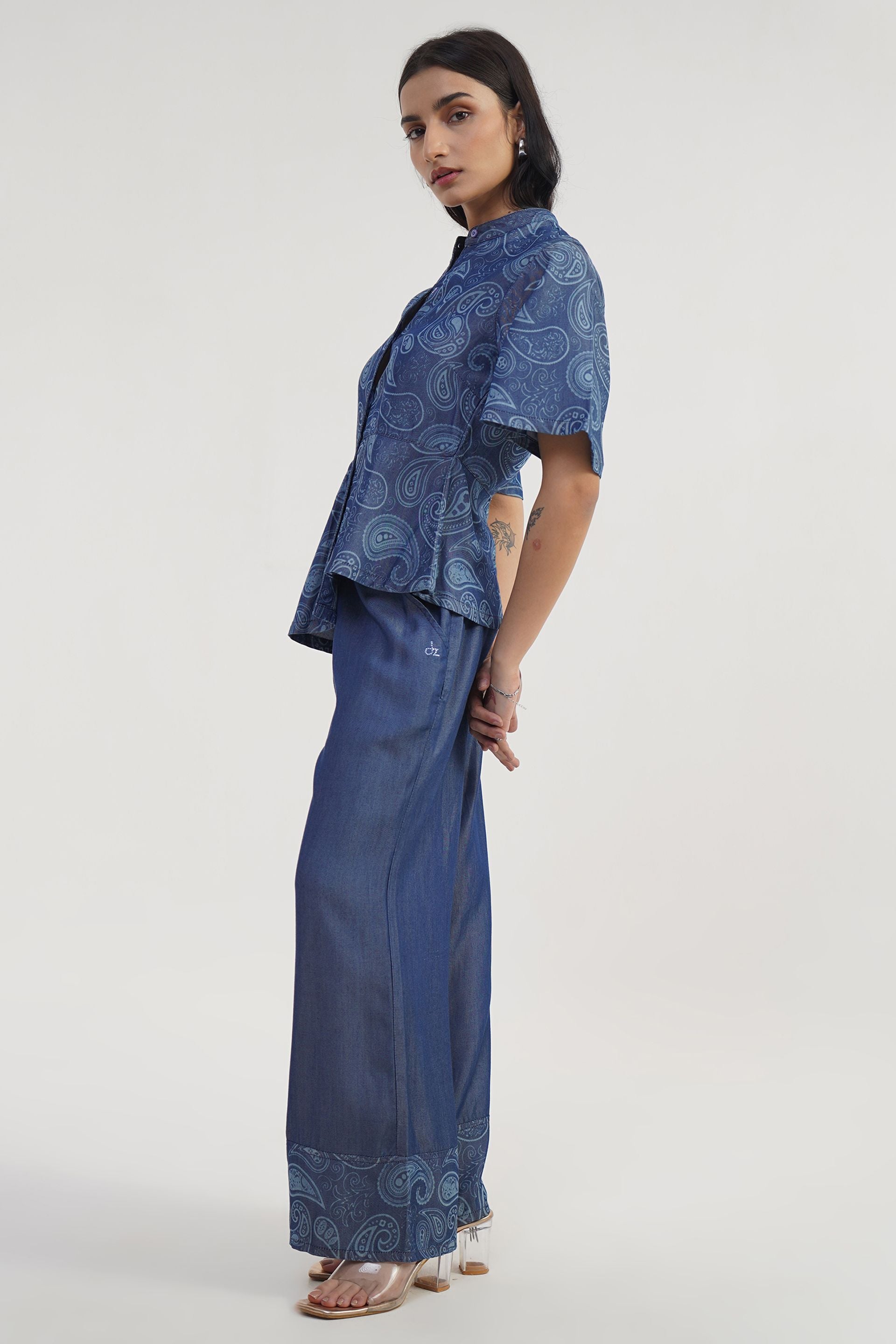 Tencel Boho  Paisley | Tencel Denim Laser printed