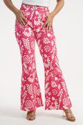 Tropical Flare | Floral Digital Print High Rise Flare Leg Jeans