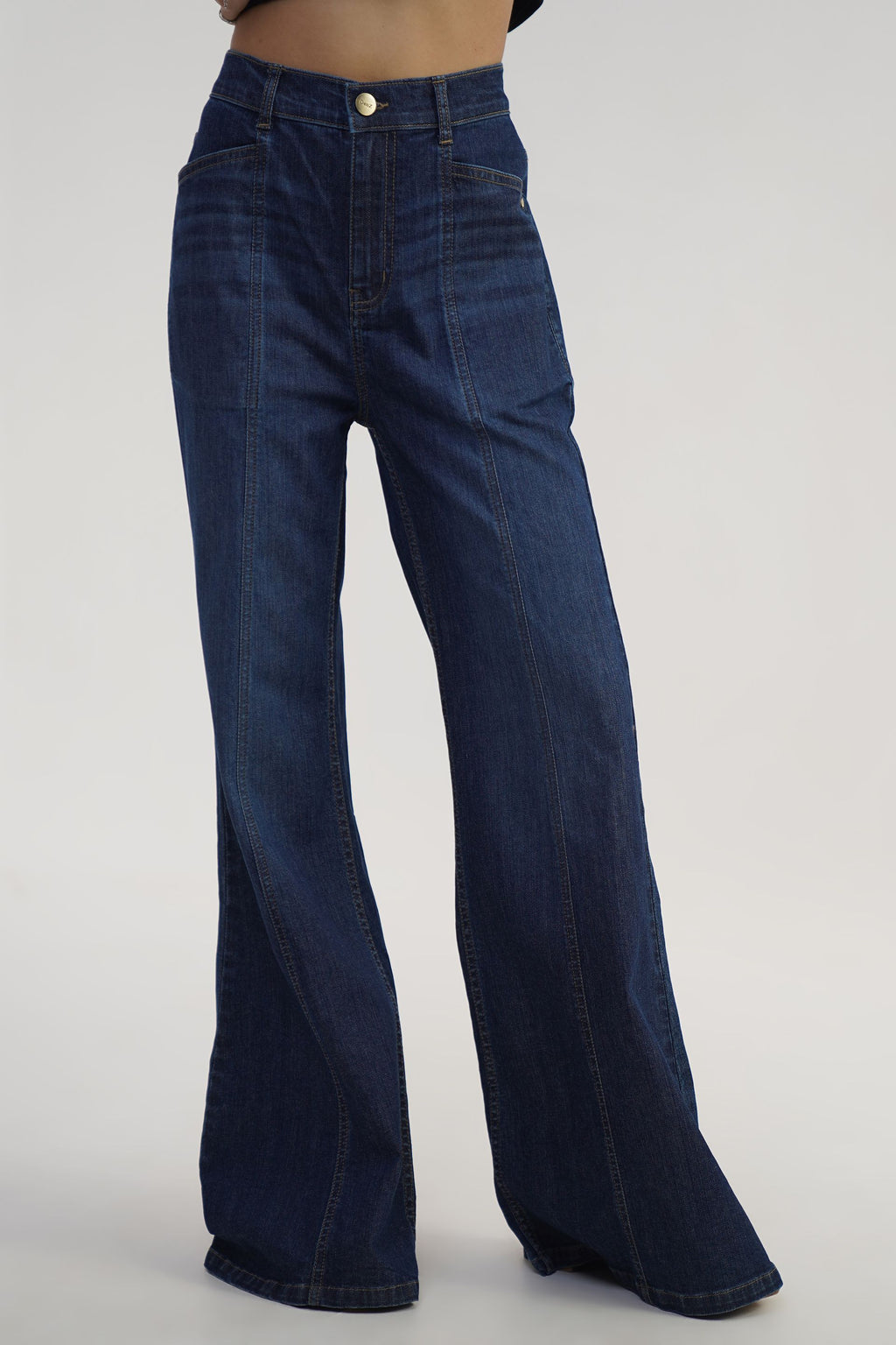Dark Blue Stretchable Cotton Fabric Retro Regular Jeans