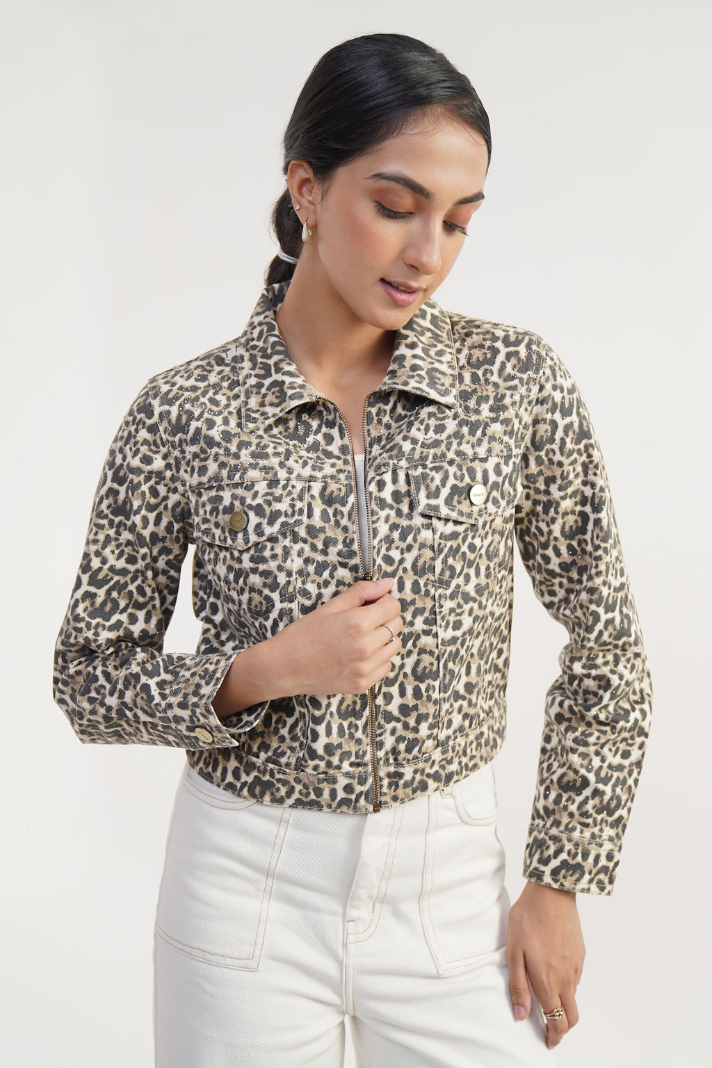 Crystal Safari | Leopard print crystal Jacket
