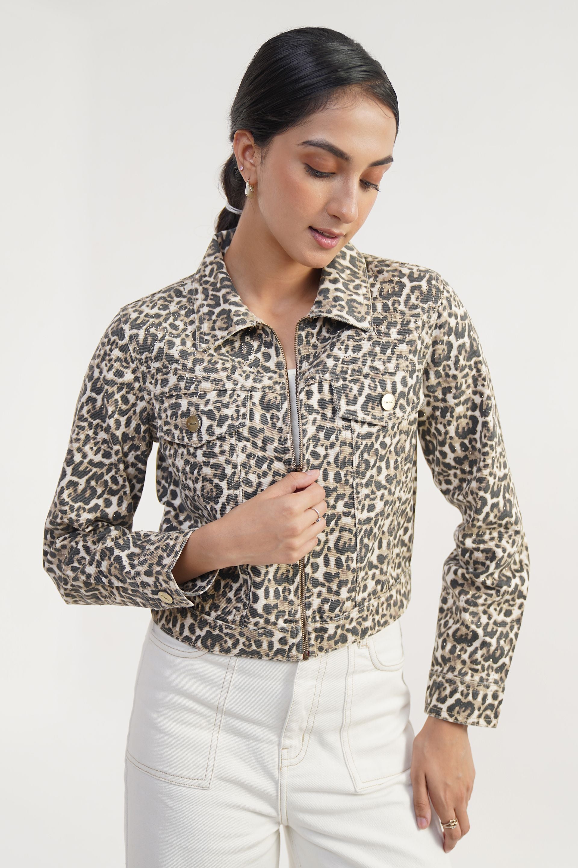 Crystal Safari | Leopard print crystal Jacket