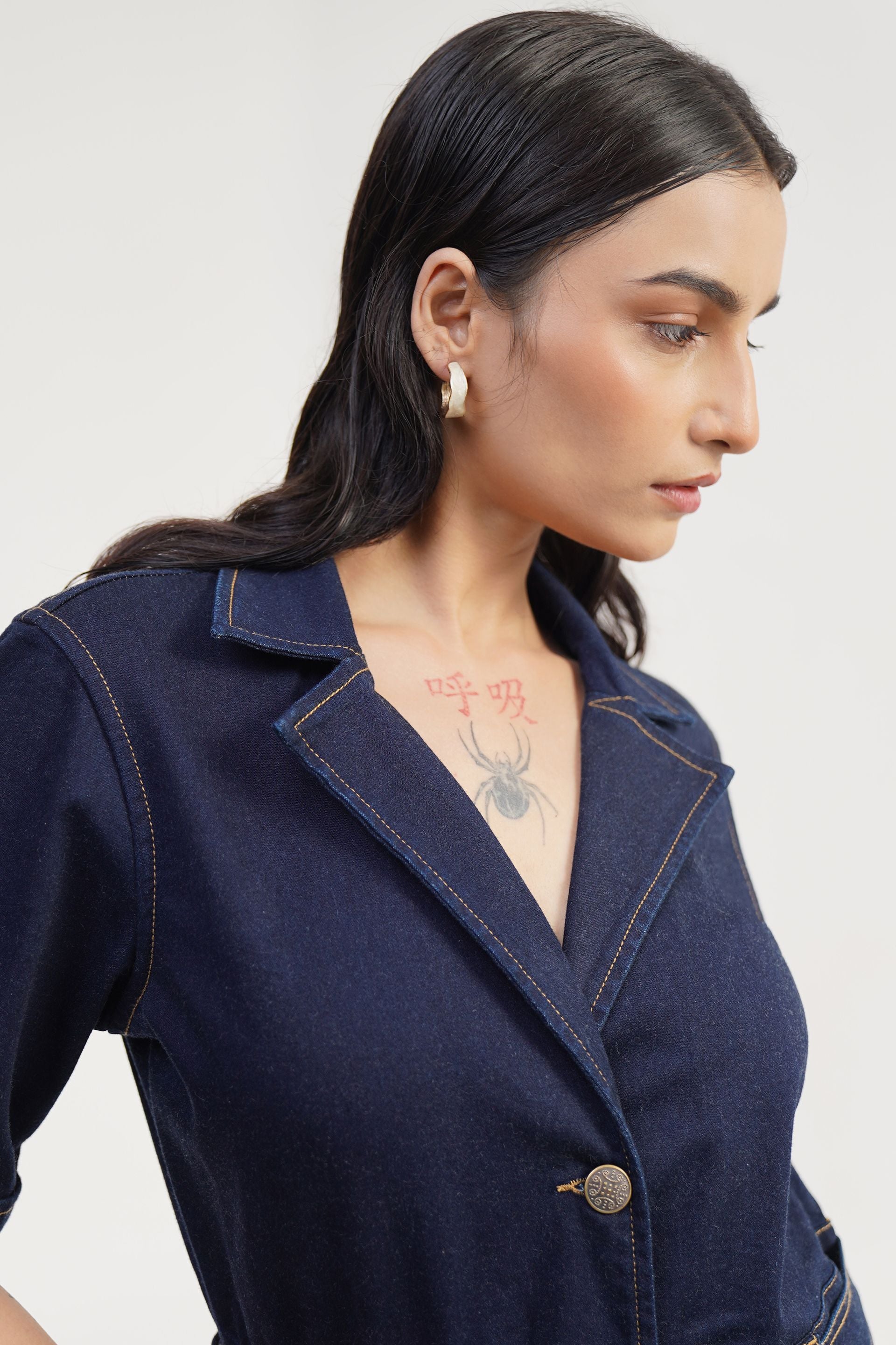 Cowgirl PLAY | Rinse Wash Short Jumpsuit with Belt