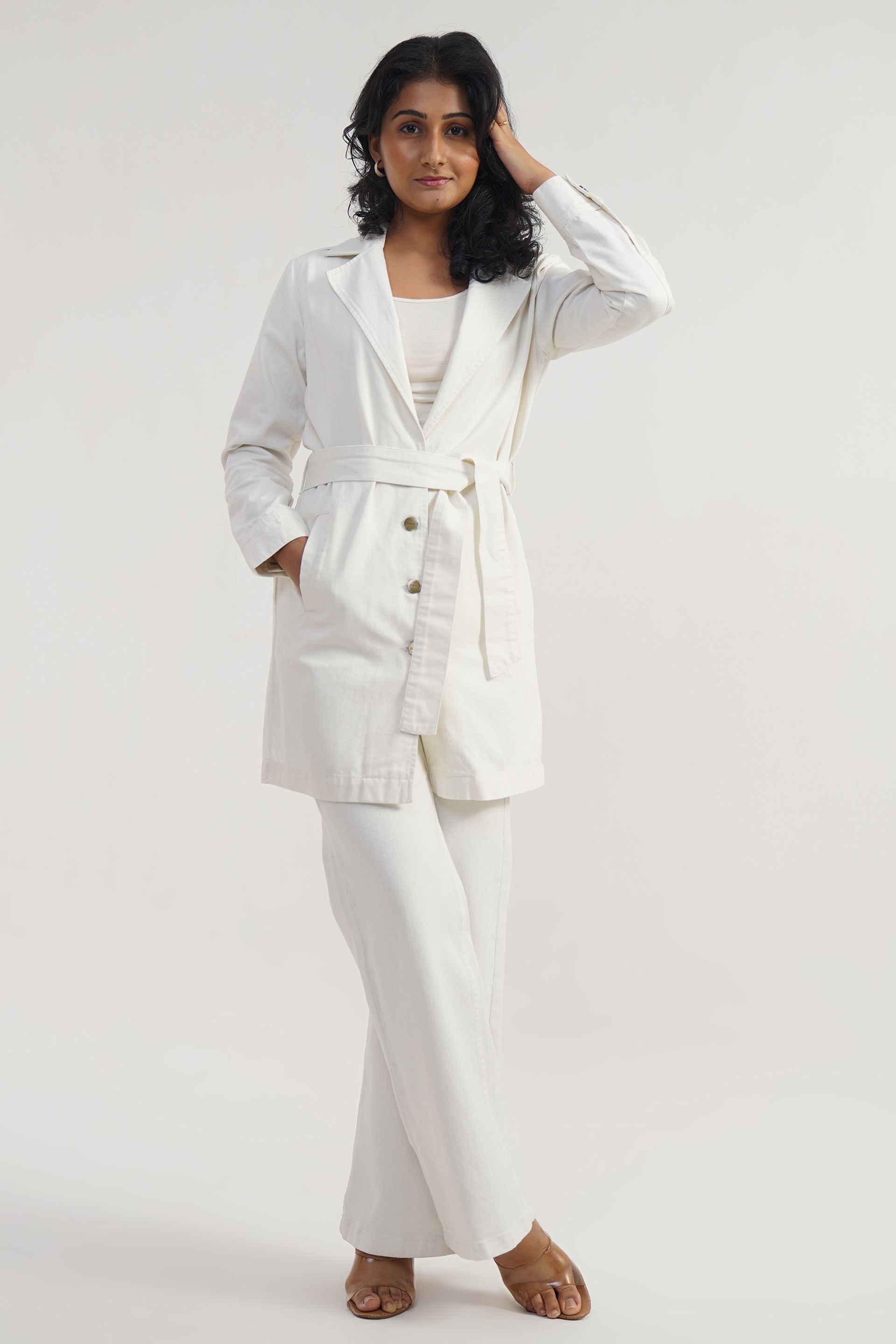 Ivory Trench | Pure Cotton Women Trench Coat