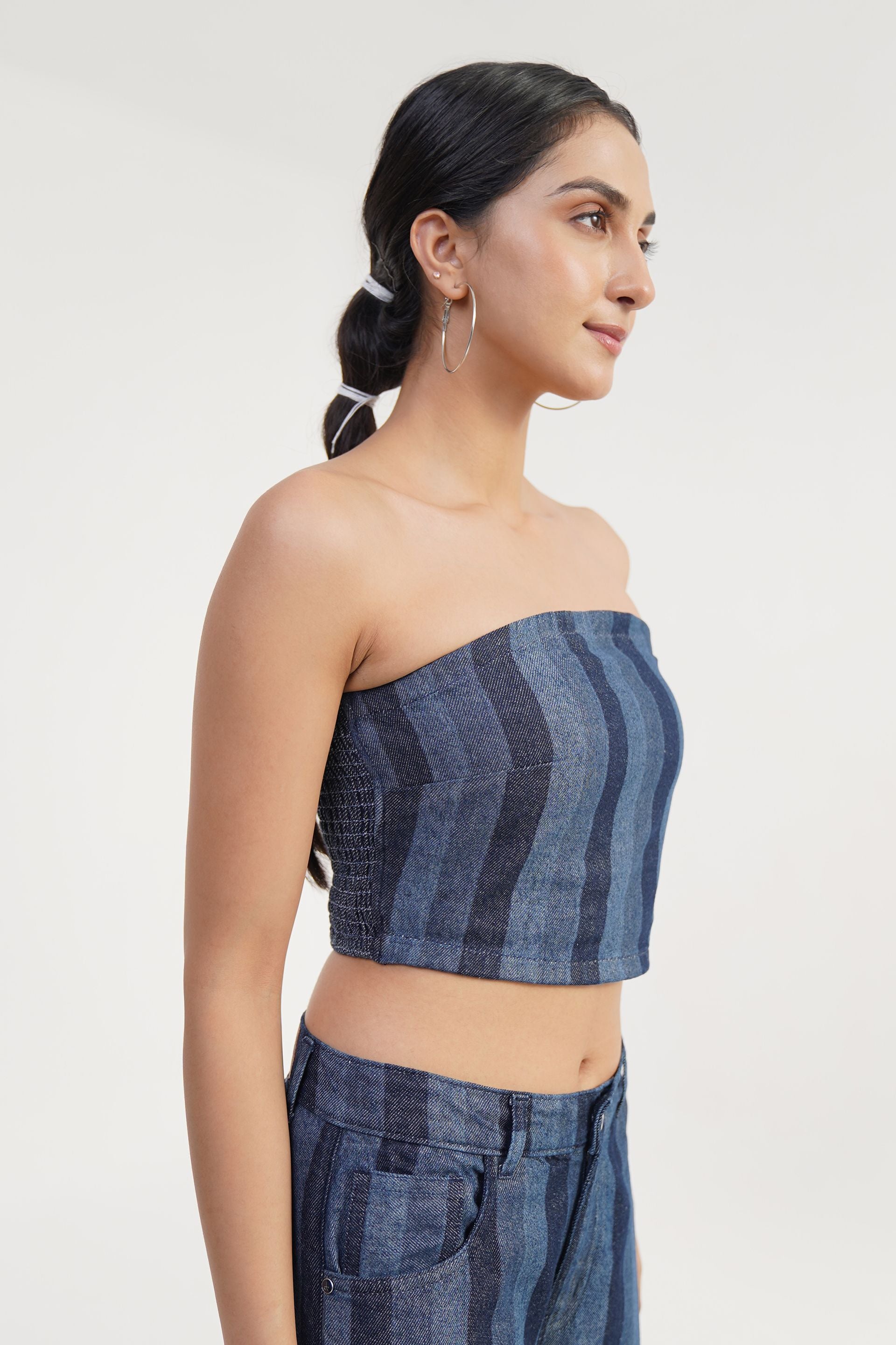 IndiVibe | stripe laser print Top