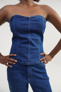 Denim Embrace | Rinse wash Women Crop Top