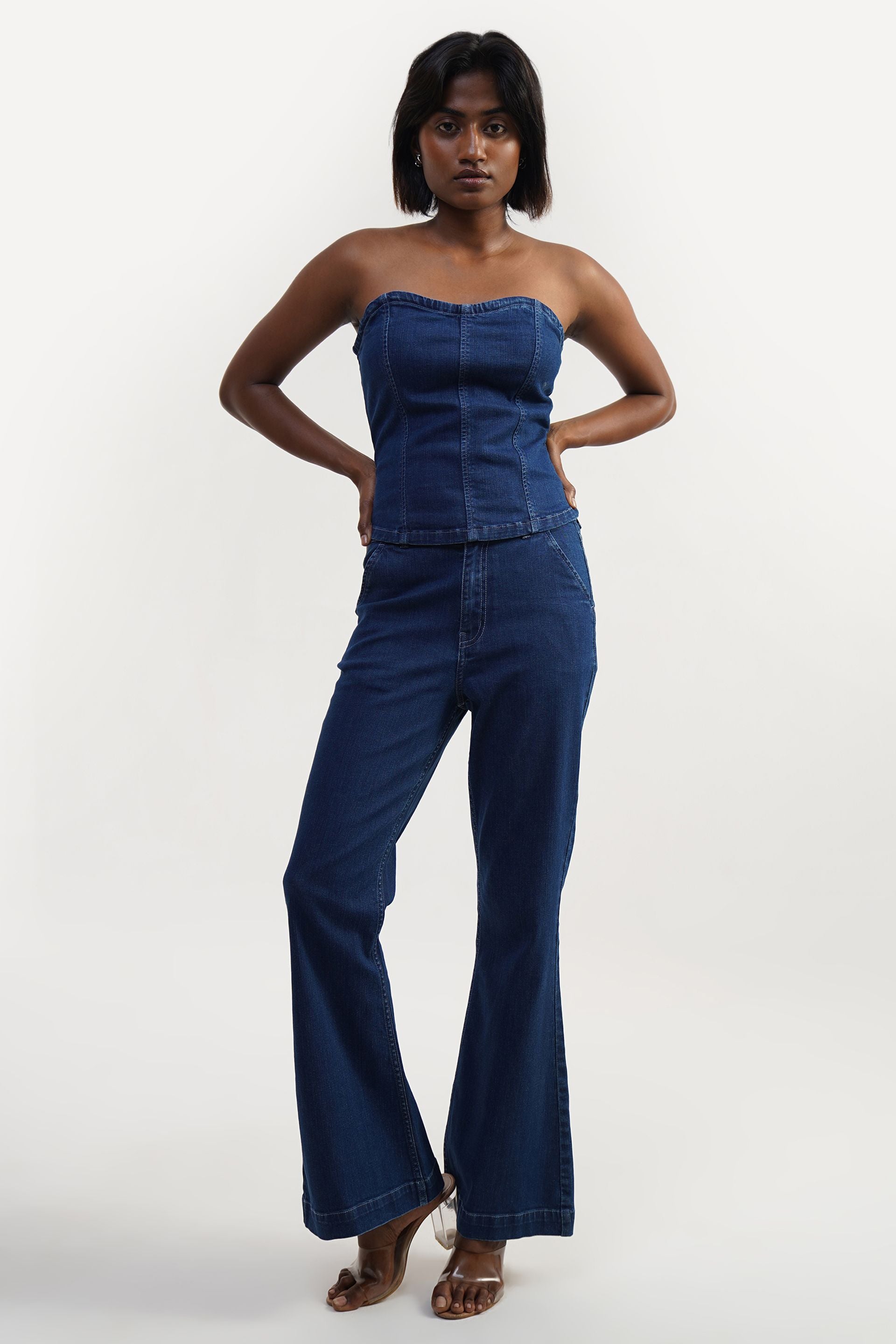 Denim Embrace | Rinse wash Women Crop Top