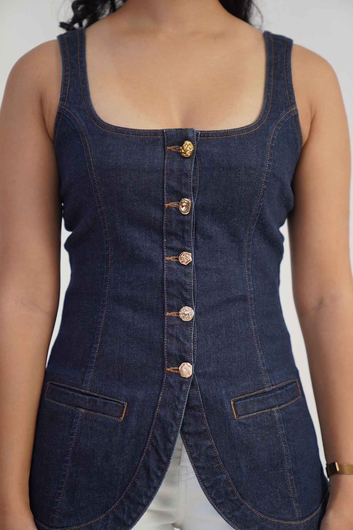 Rustic Row | Square neck Long Vest