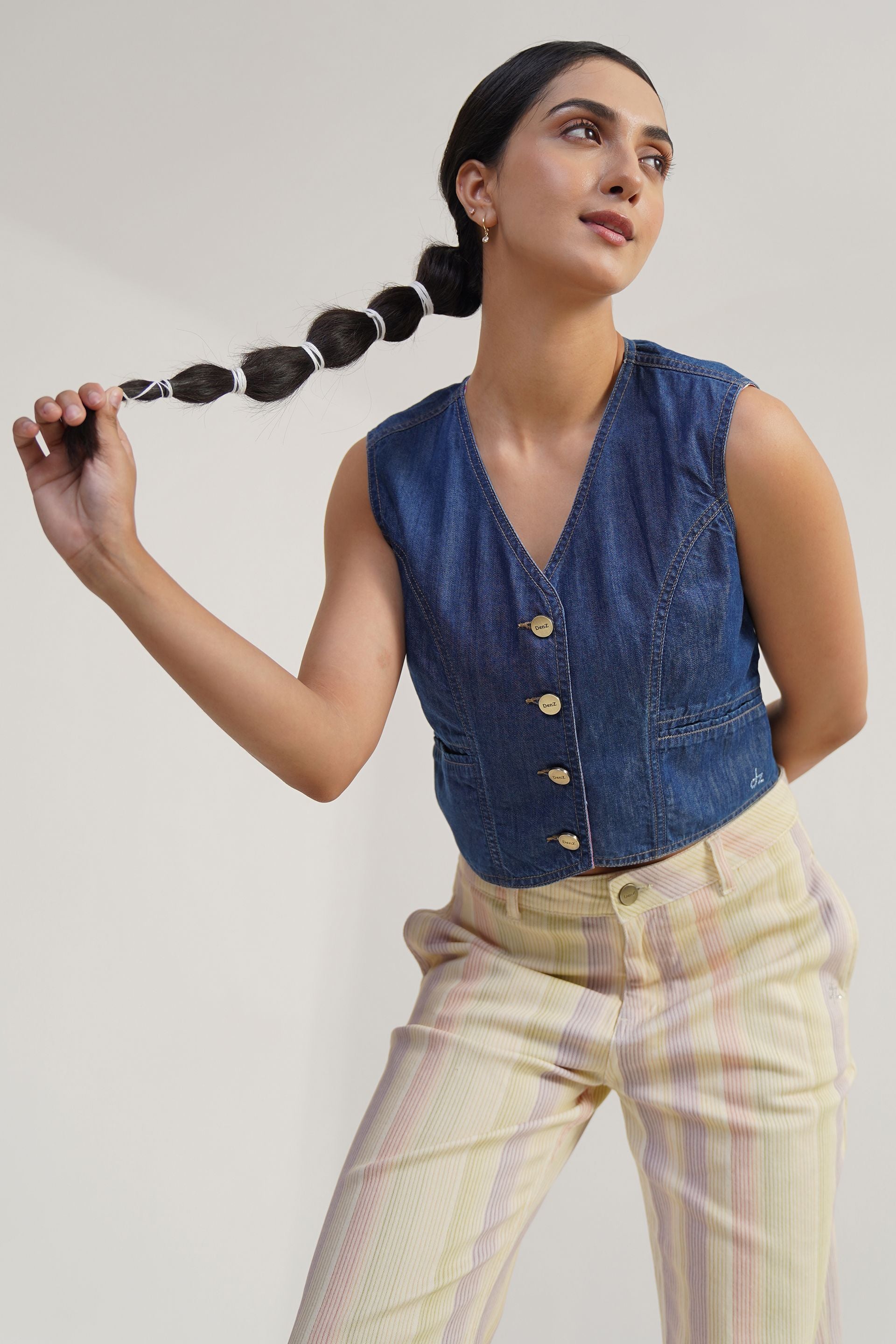 SOLACE , DENIM BLOOM | denim vest