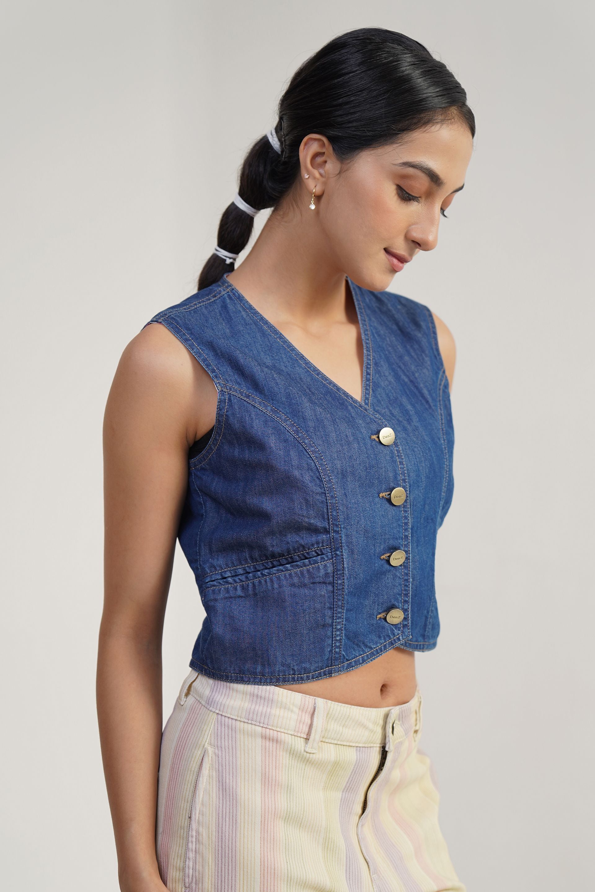 SOLACE , DENIM BLOOM | denim vest