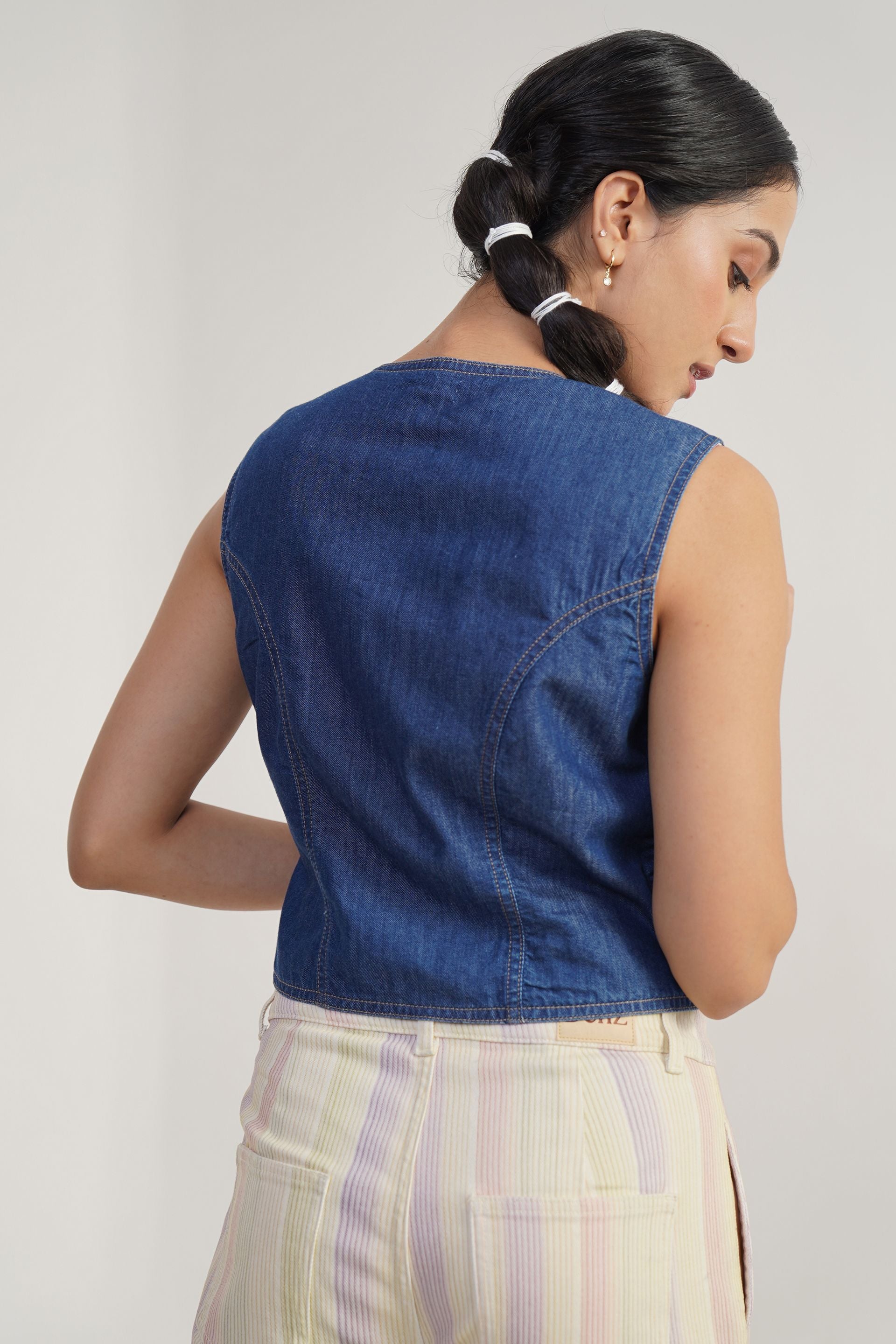 SOLACE , DENIM BLOOM | denim vest