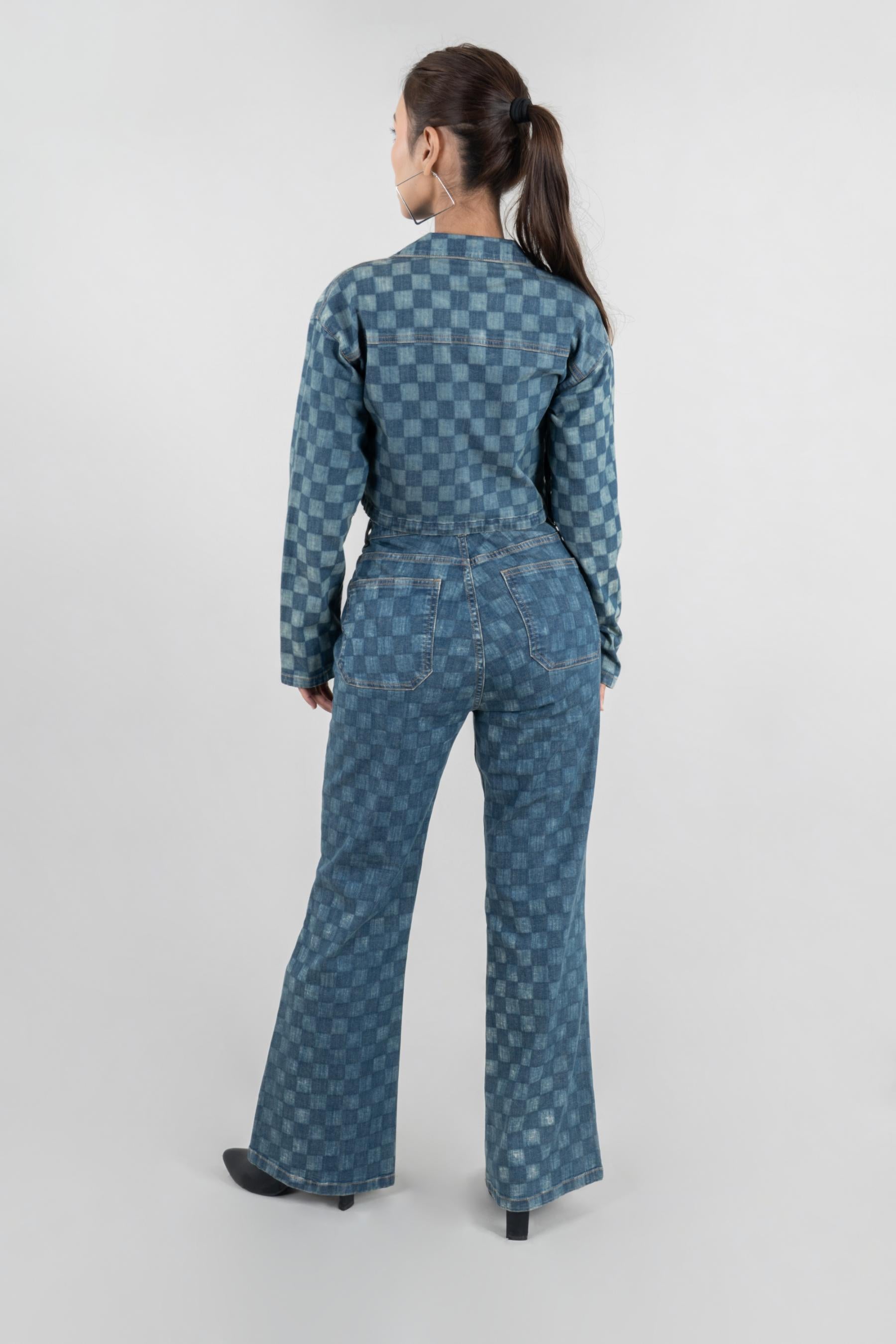 Western Echo | Women's Chequered Jeans