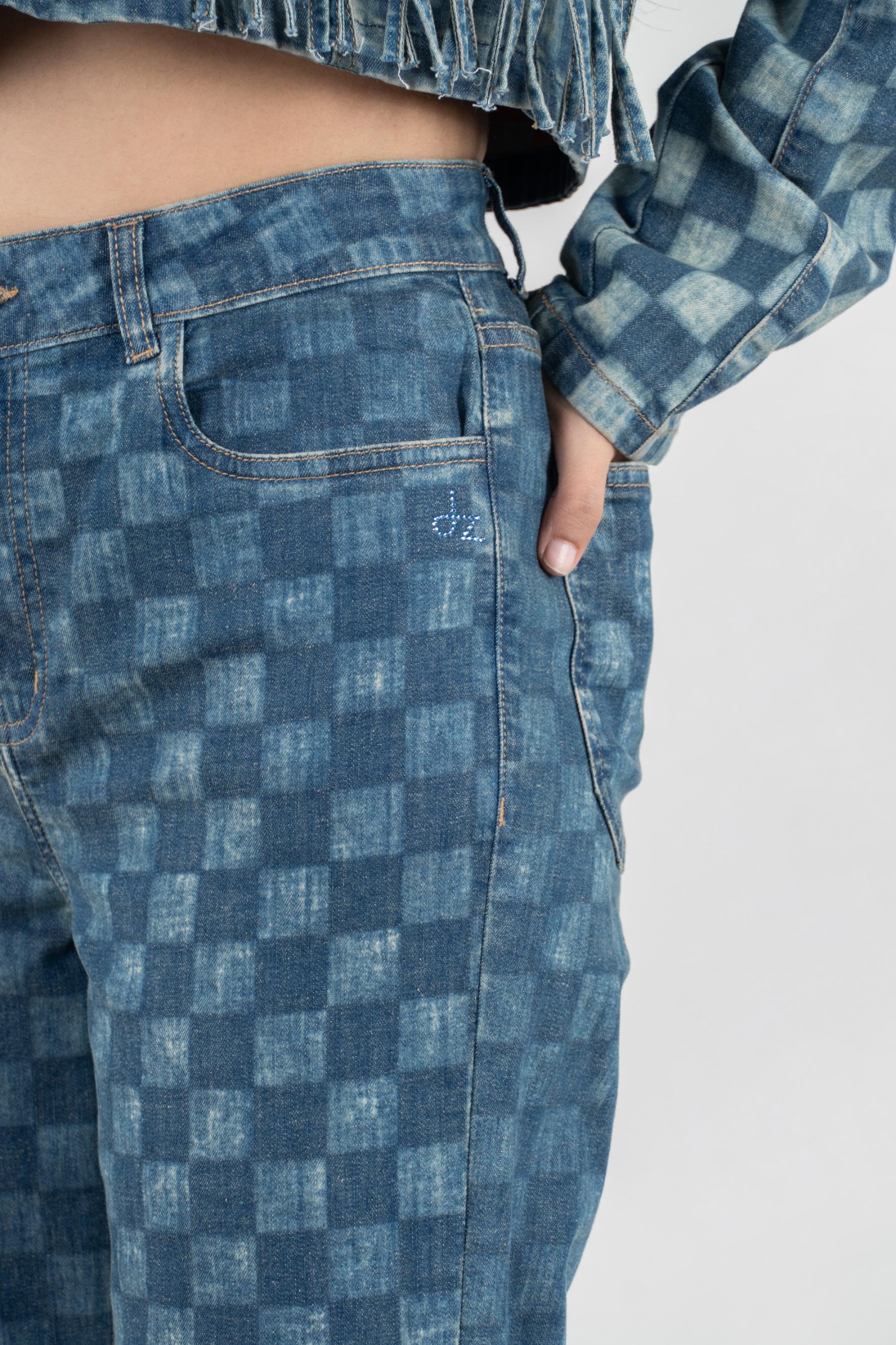 Western Echo | Women's Chequered Jeans