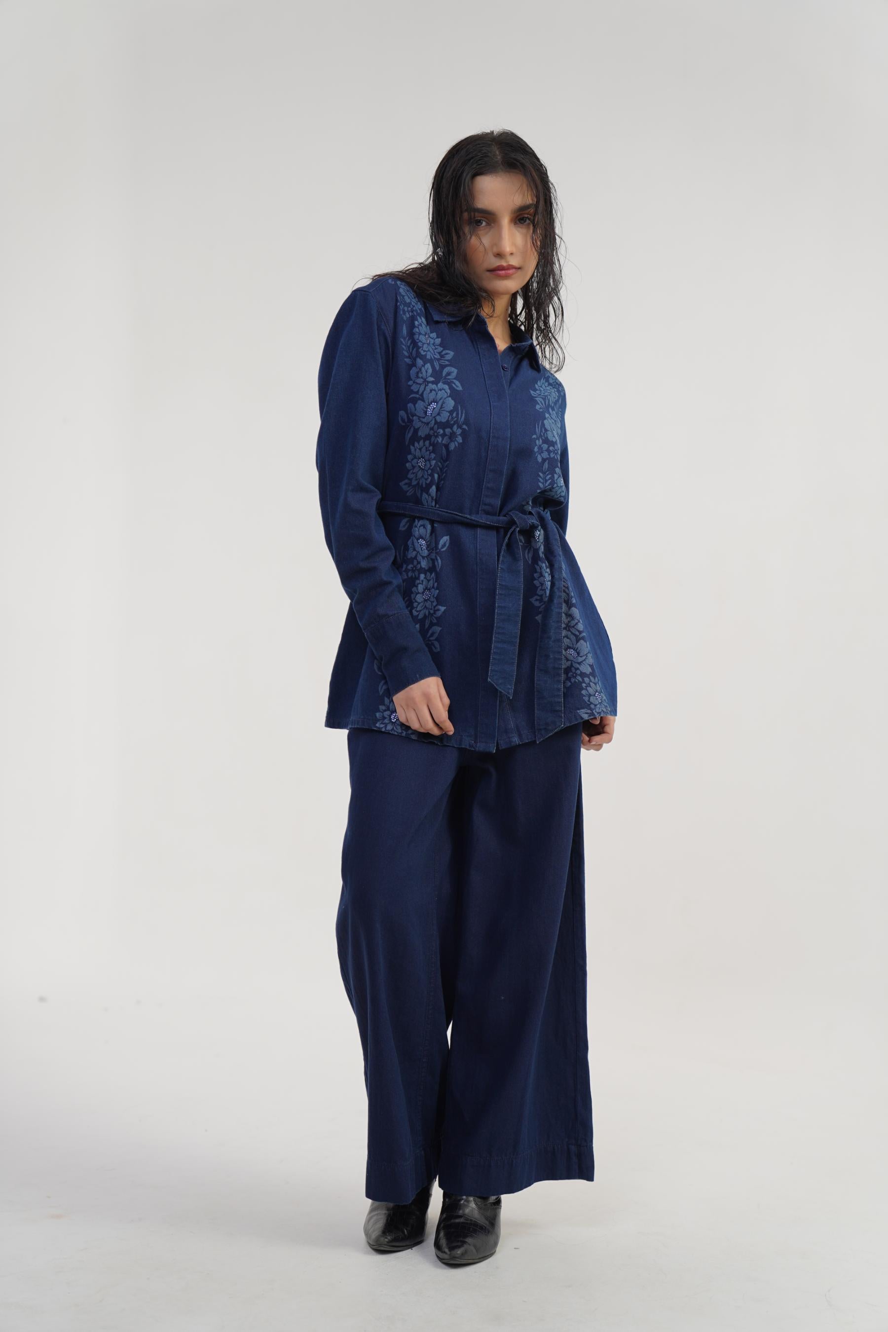 Crystal Ease | Women's Denim Co-ord Set