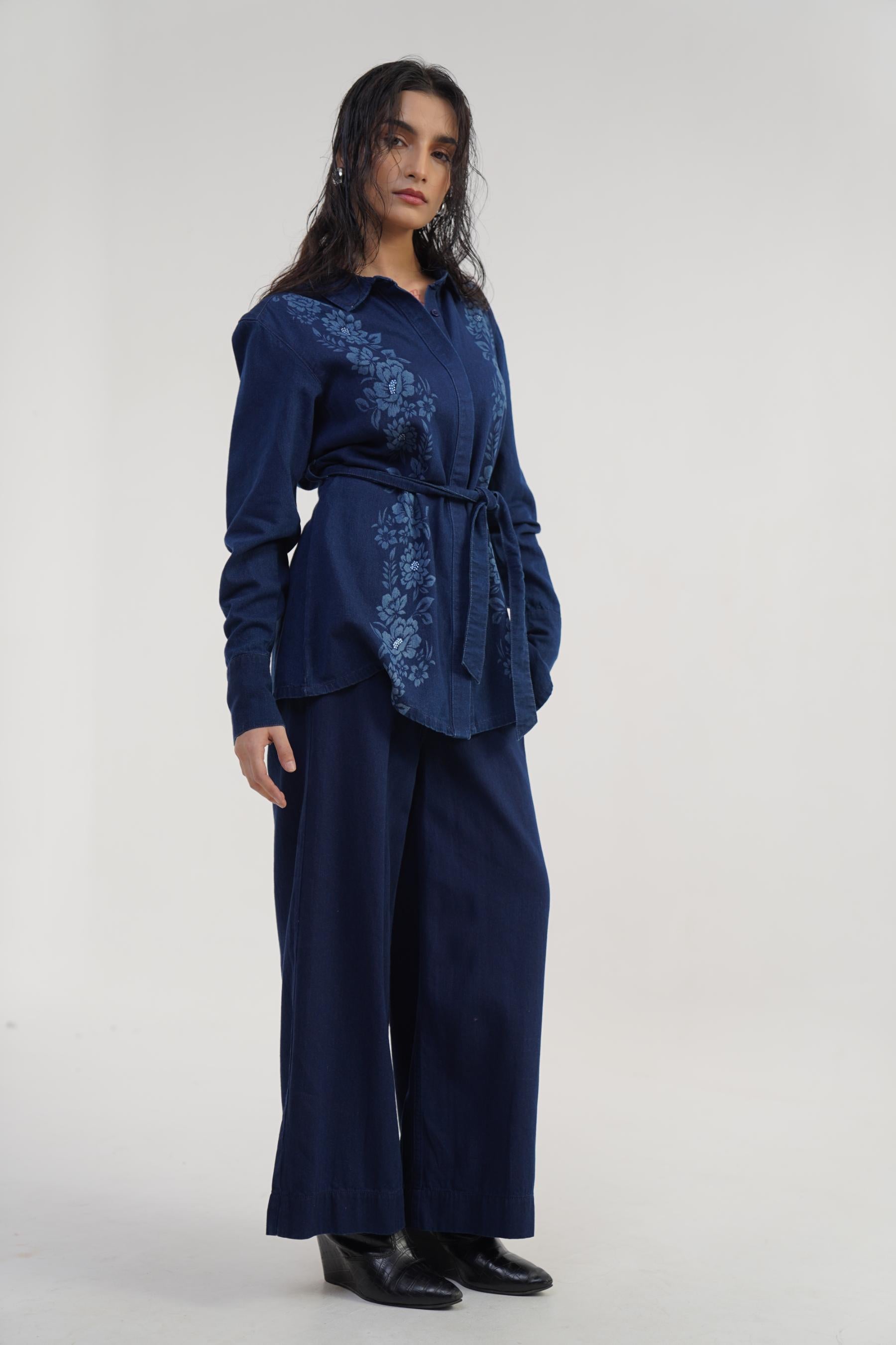 Crystal Ease | Women's Denim Co-ord Set