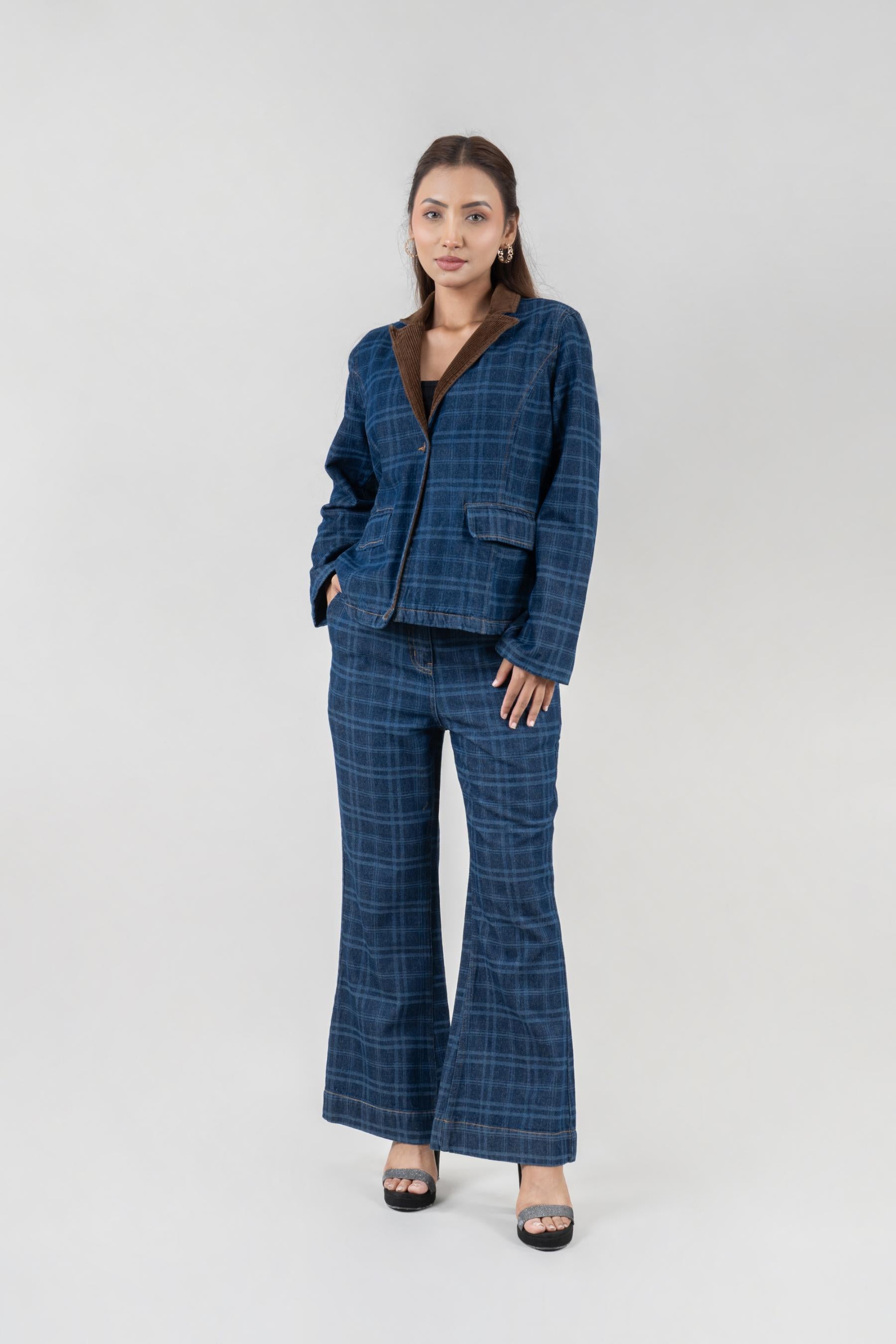 Vintage Grid | High rise printed Jeans