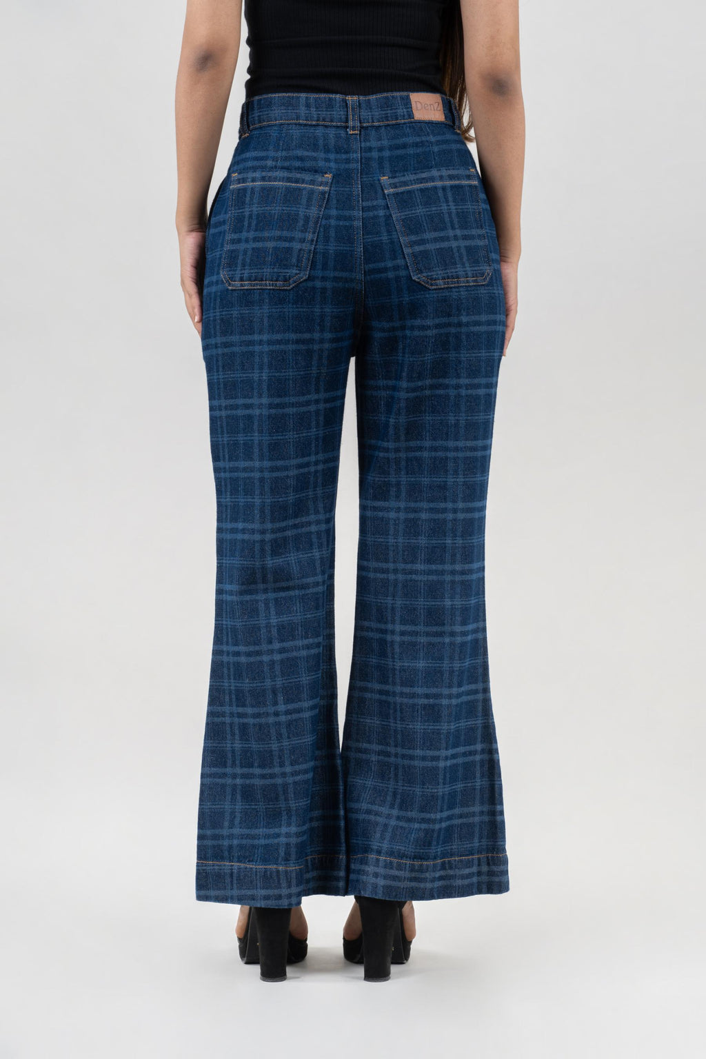 Vintage Grid | High rise printed Jeans