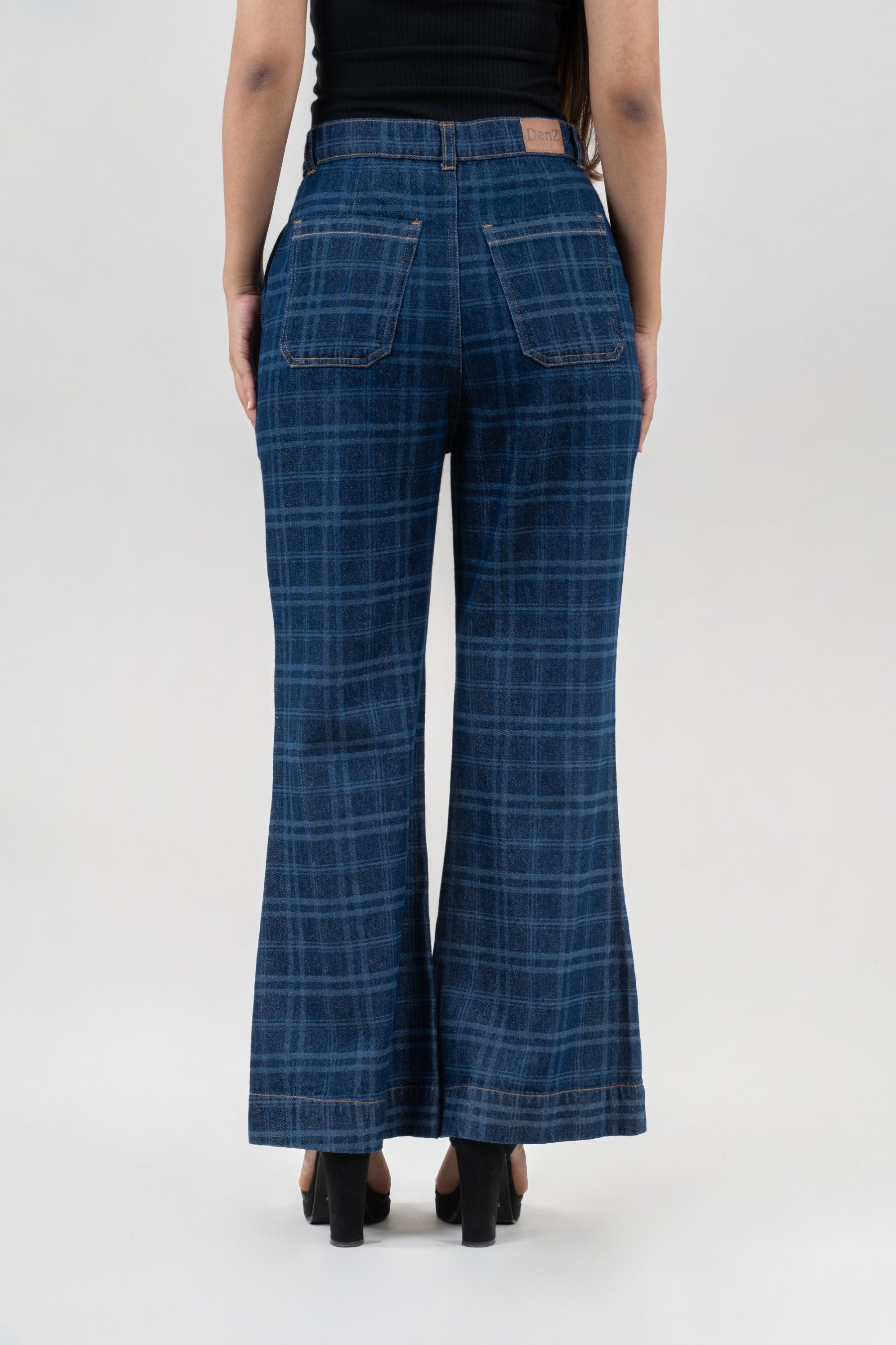 Vintage Grid | High rise printed Jeans