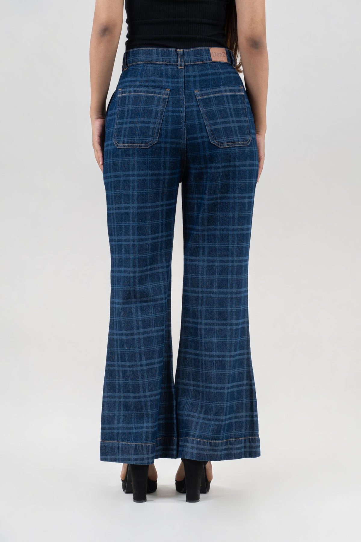 Vintage Grid | High rise printed Jeans