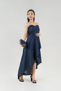 Women’s Dress Dark Blue Off Shoulder Denim Dress XS-XL