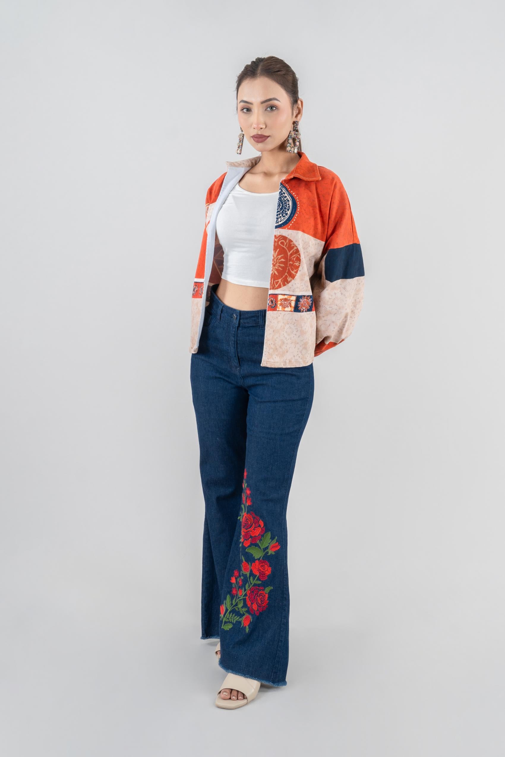 Embro Fray Flare | Embroidered Bootcut Jeans