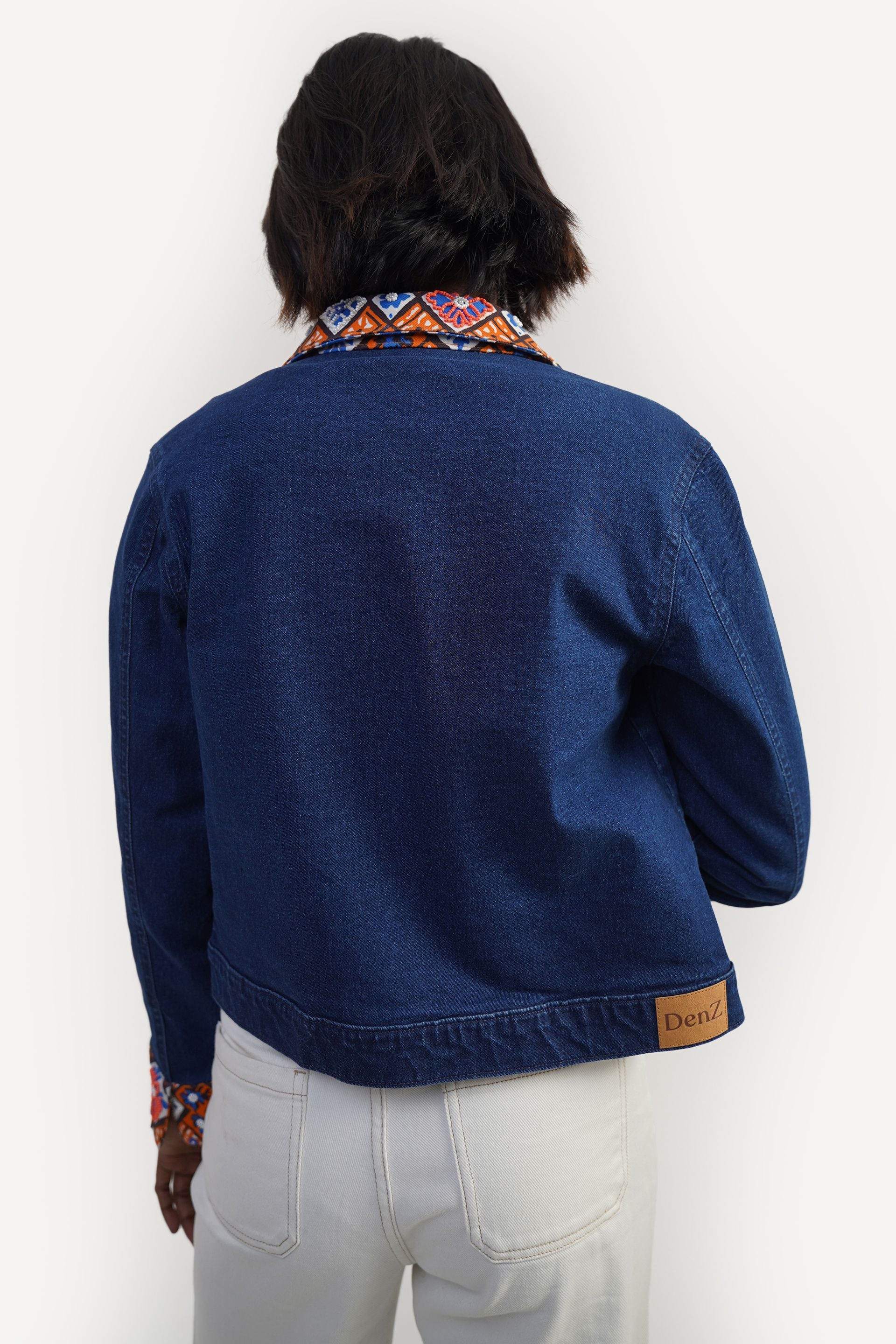 Embellished Indigo | printed Jacket | Made to Order