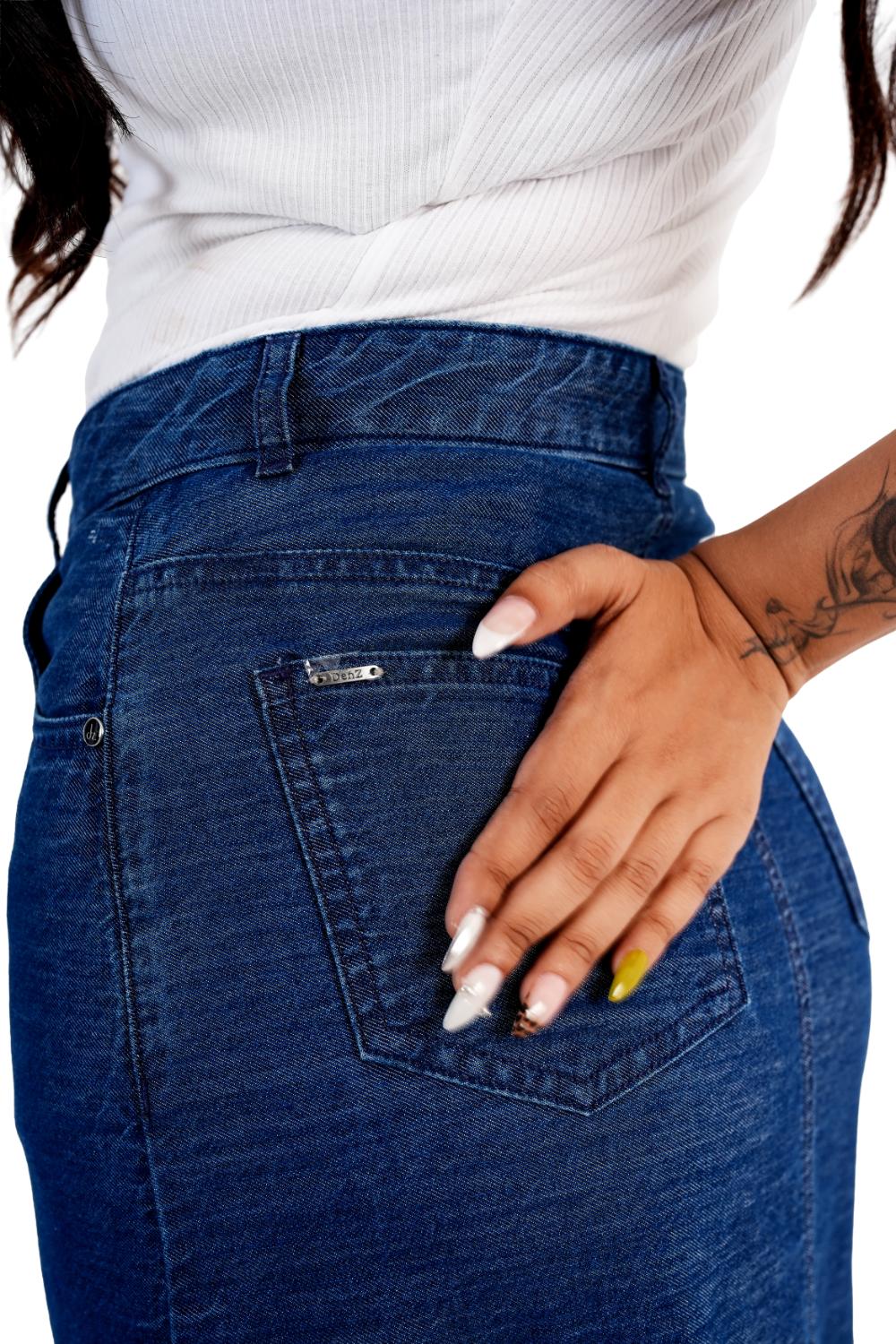 Schiffli Grace | Denim Schiffli Embroidery Skirt