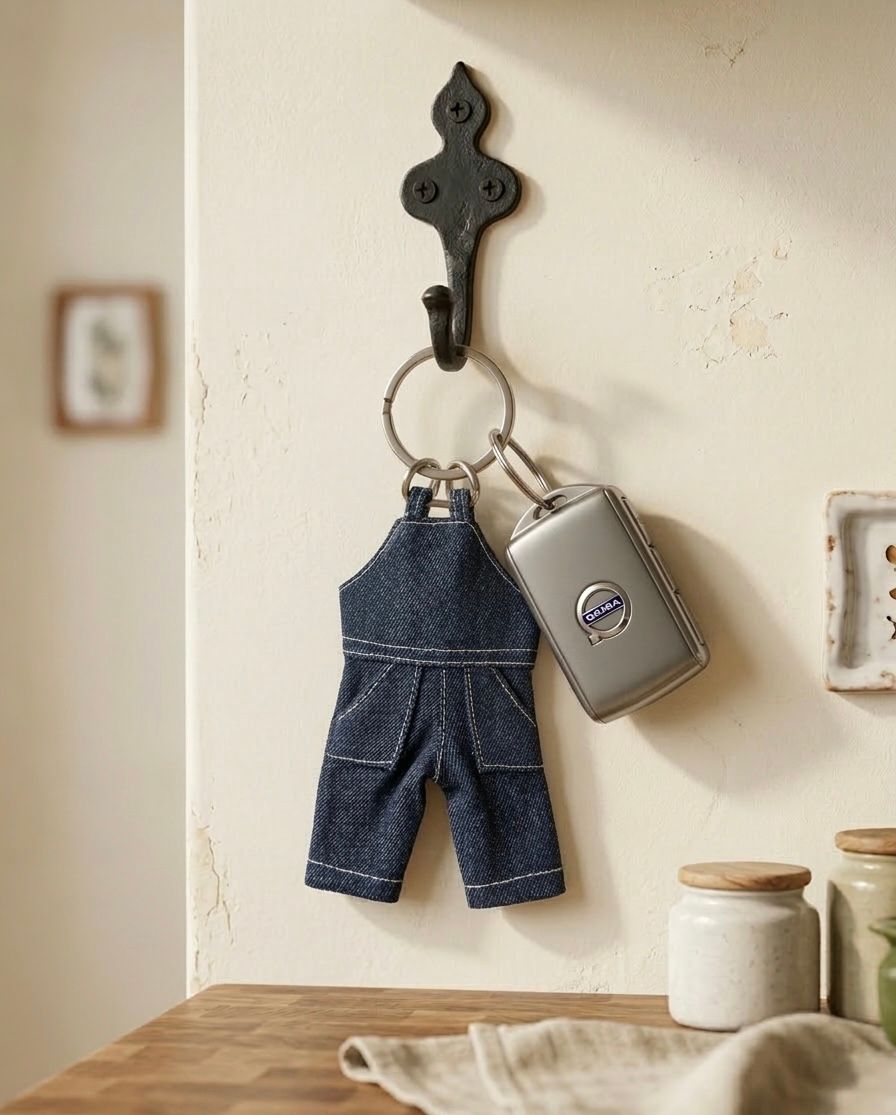 Vibrant Multicolor Cotton Doll Key Chain from India