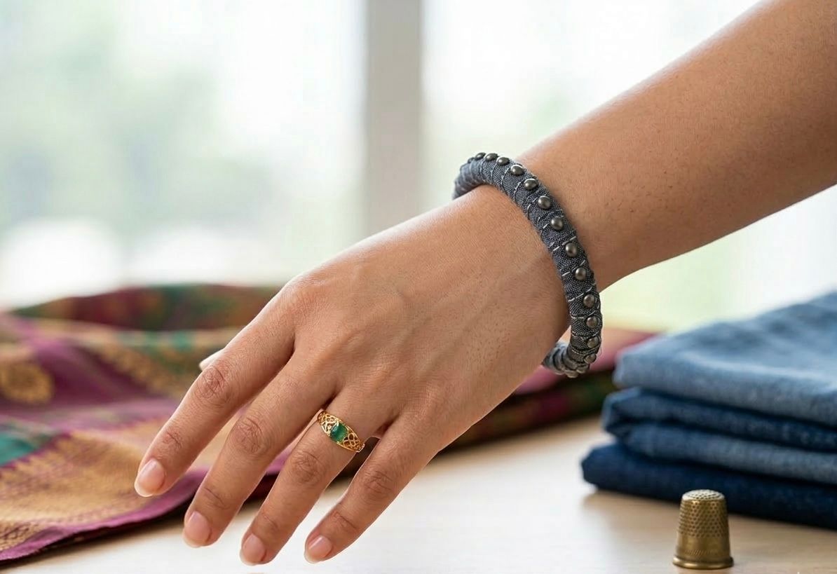 Vibrant Denim Jewelry: Multi-Color Blue Jean Accessories