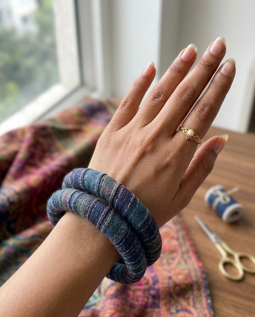 Eco-friendly Handmade Bangles - Multicolor Cotton Jewelry
