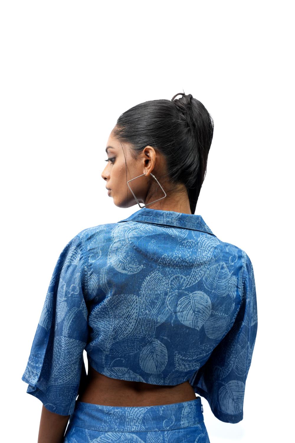 Laser Bloom | Women Laser Printed Tencel Denim Co-ord Set