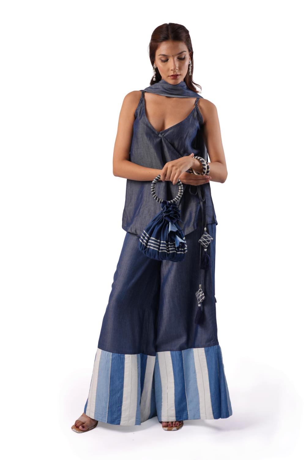 Ombre Veil | Denim Dupatta - Made to Order