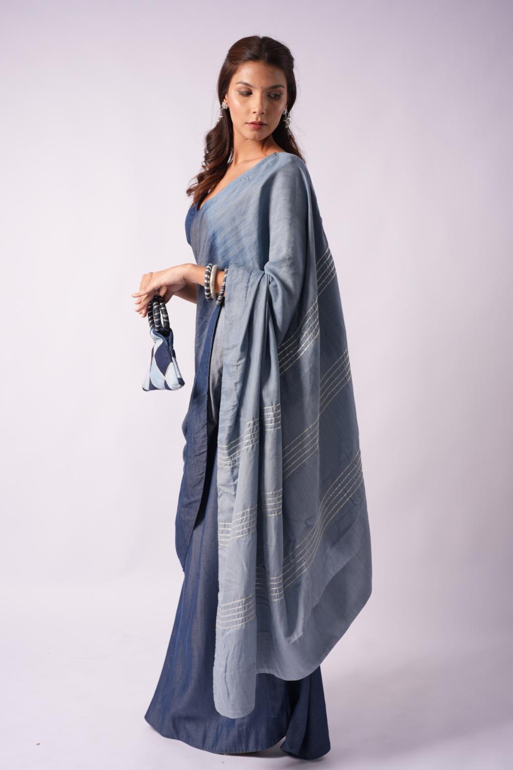 Ombre Flow| Denim Dupatta