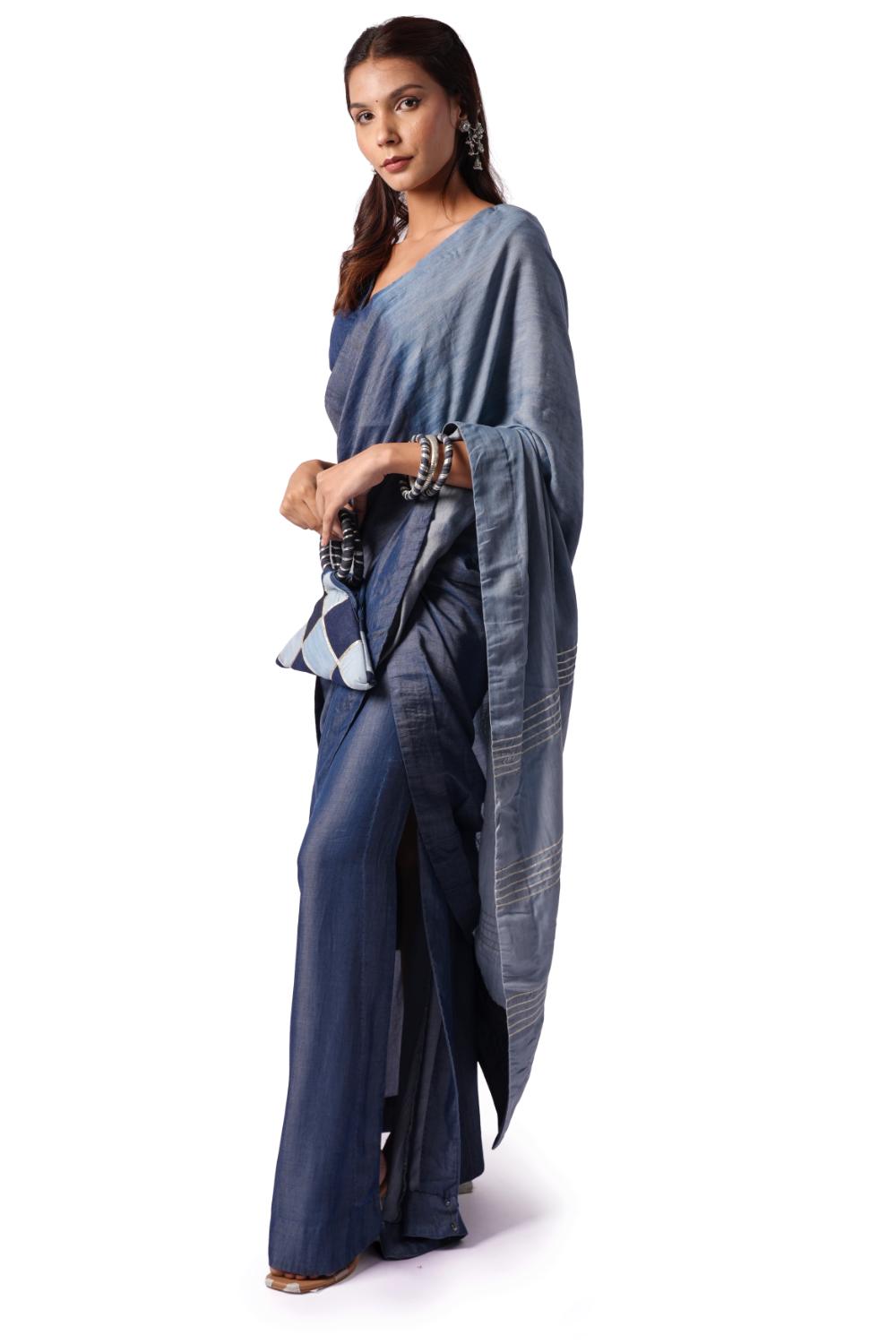 Denim Leher | Women Denim Saree