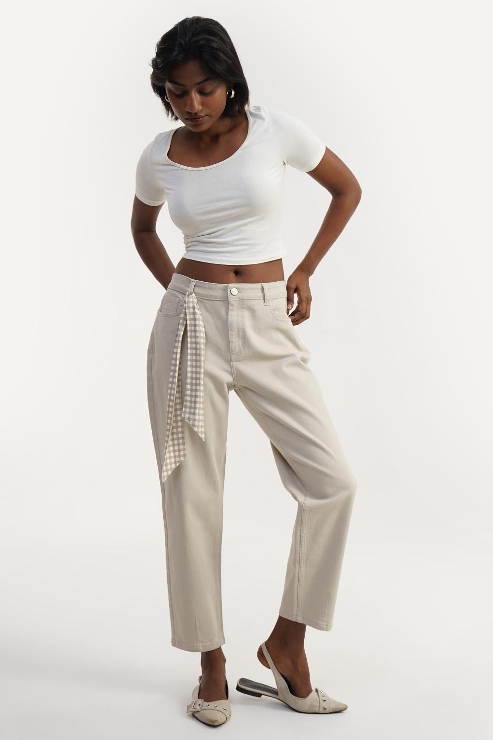 Neutral Knot | Women White Denim Jeans
