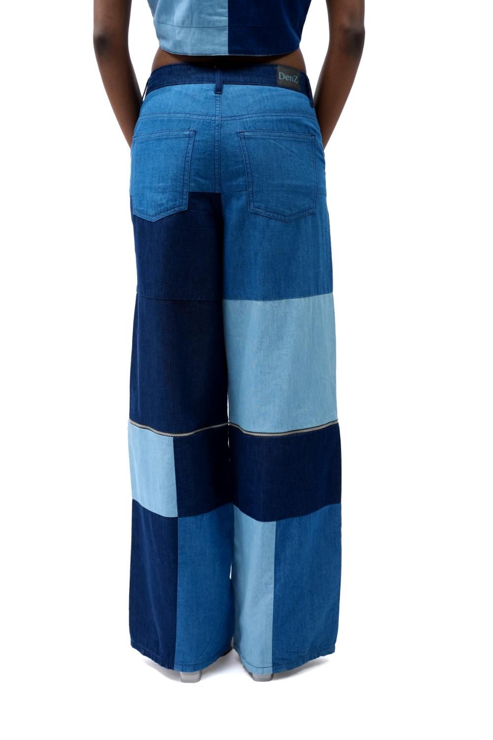 Utility Jeans | Upcycled side zip opening top along with convertable jeans or jorts