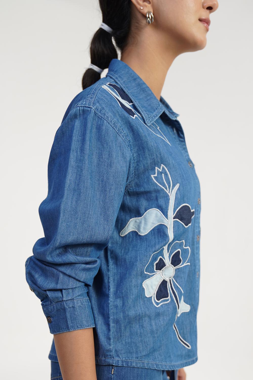 Patch Edit | Women Denim Shirt